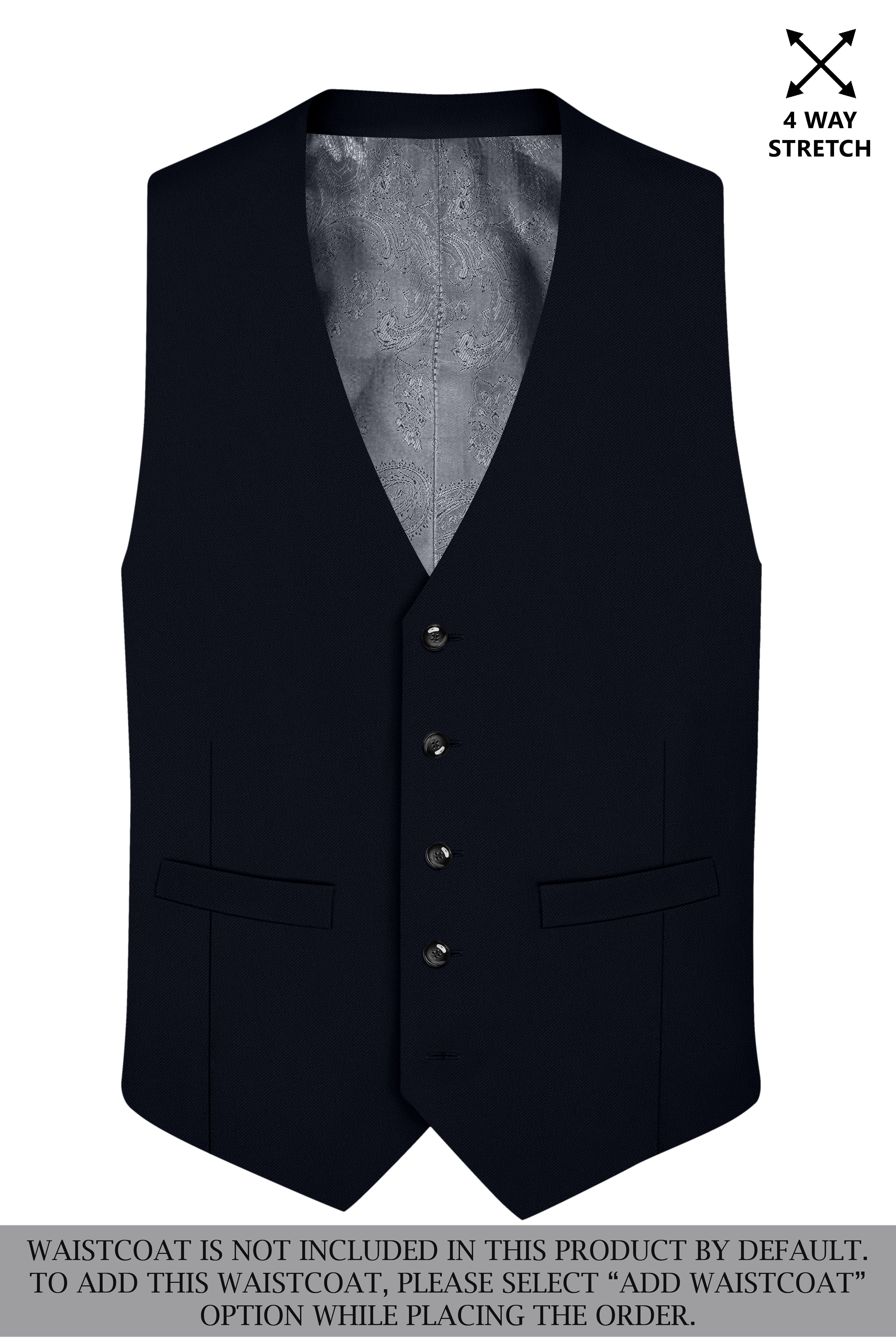 Nero-Korean Tealish Navy 4-Way Stretch Wrinkle-Free Wool Rich Double Breasted Suit