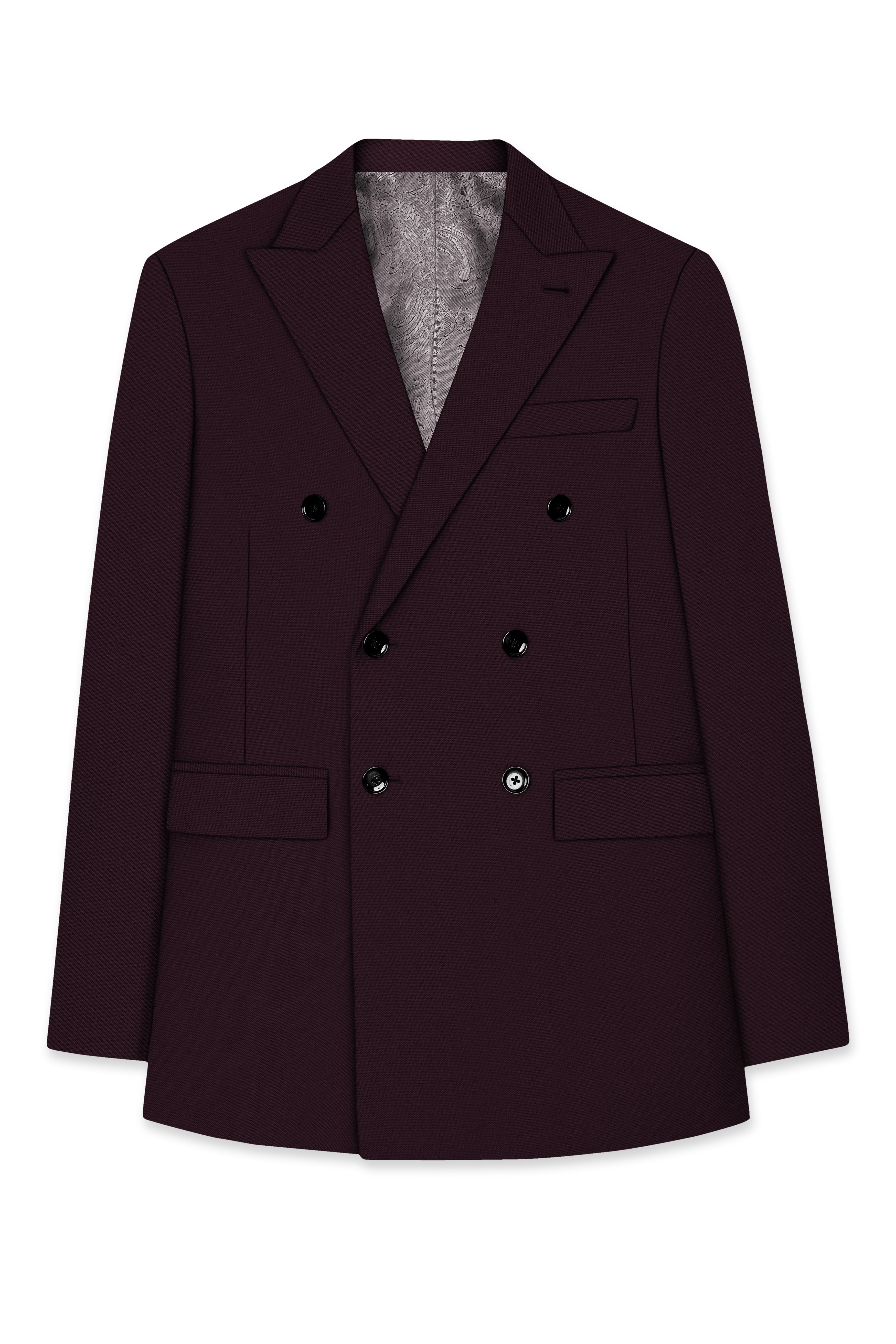 Imperio-korean Eclipse Purple 4-Way Stretch Wrinkle-Free Wool Rich Double Breasted Suit