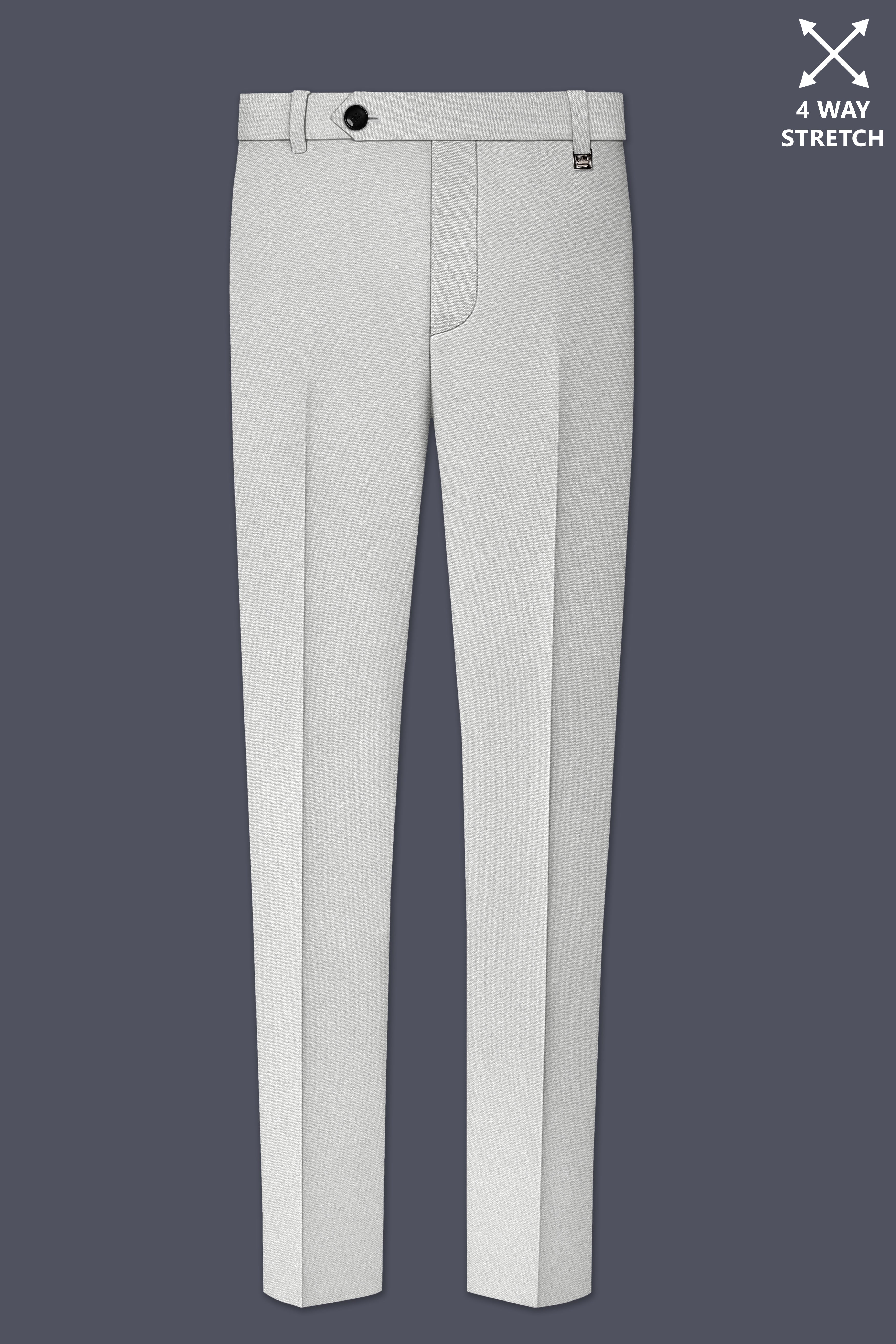 Axiom-Korean Nickel Gray 4-Way Stretch Wrinkle-Free Wool Rich Double Breasted Suit