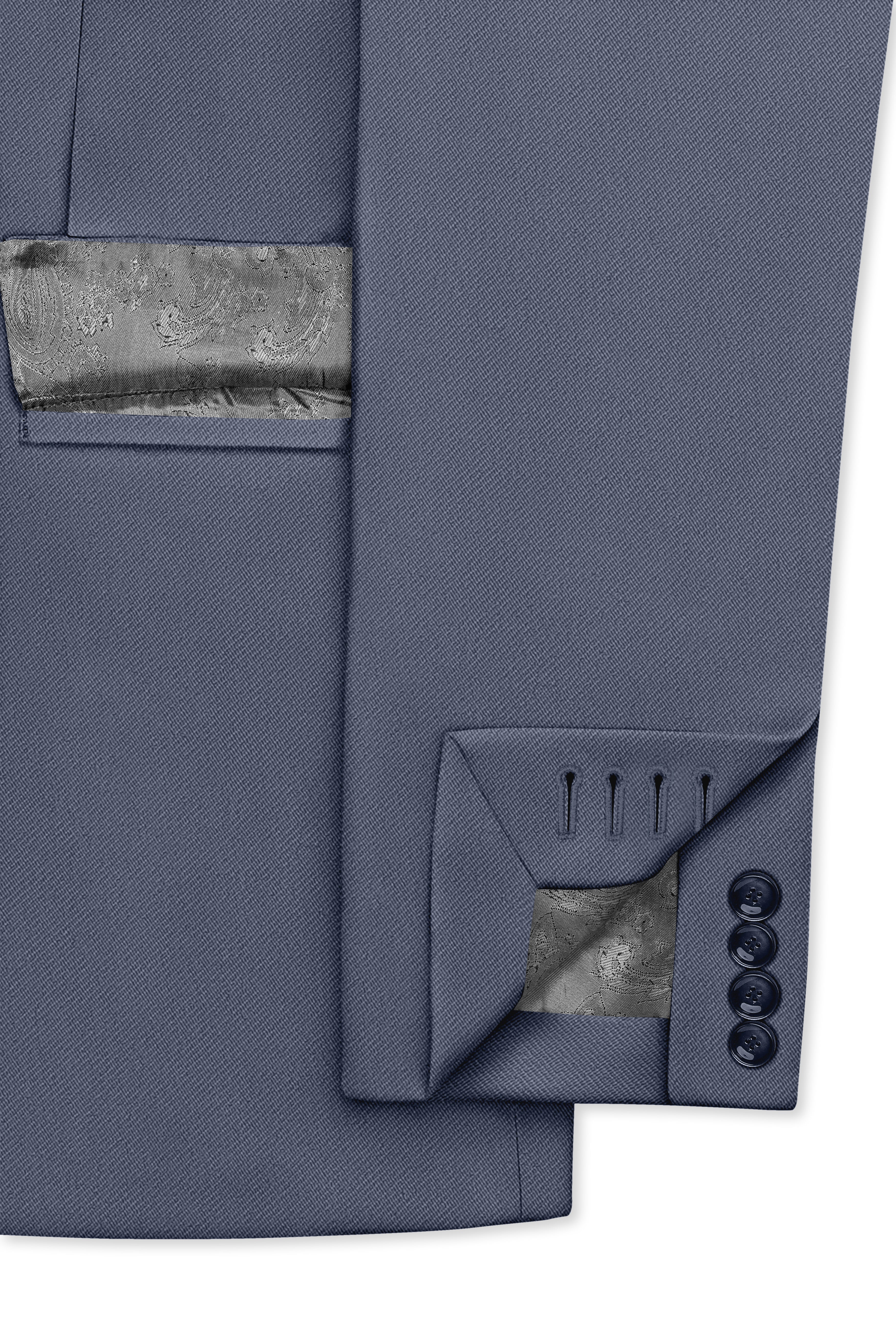 Monarch-Korean Dolphin Gray 4-Way Stretch Wrinkle-Free Wool Rich Double Breasted Suit