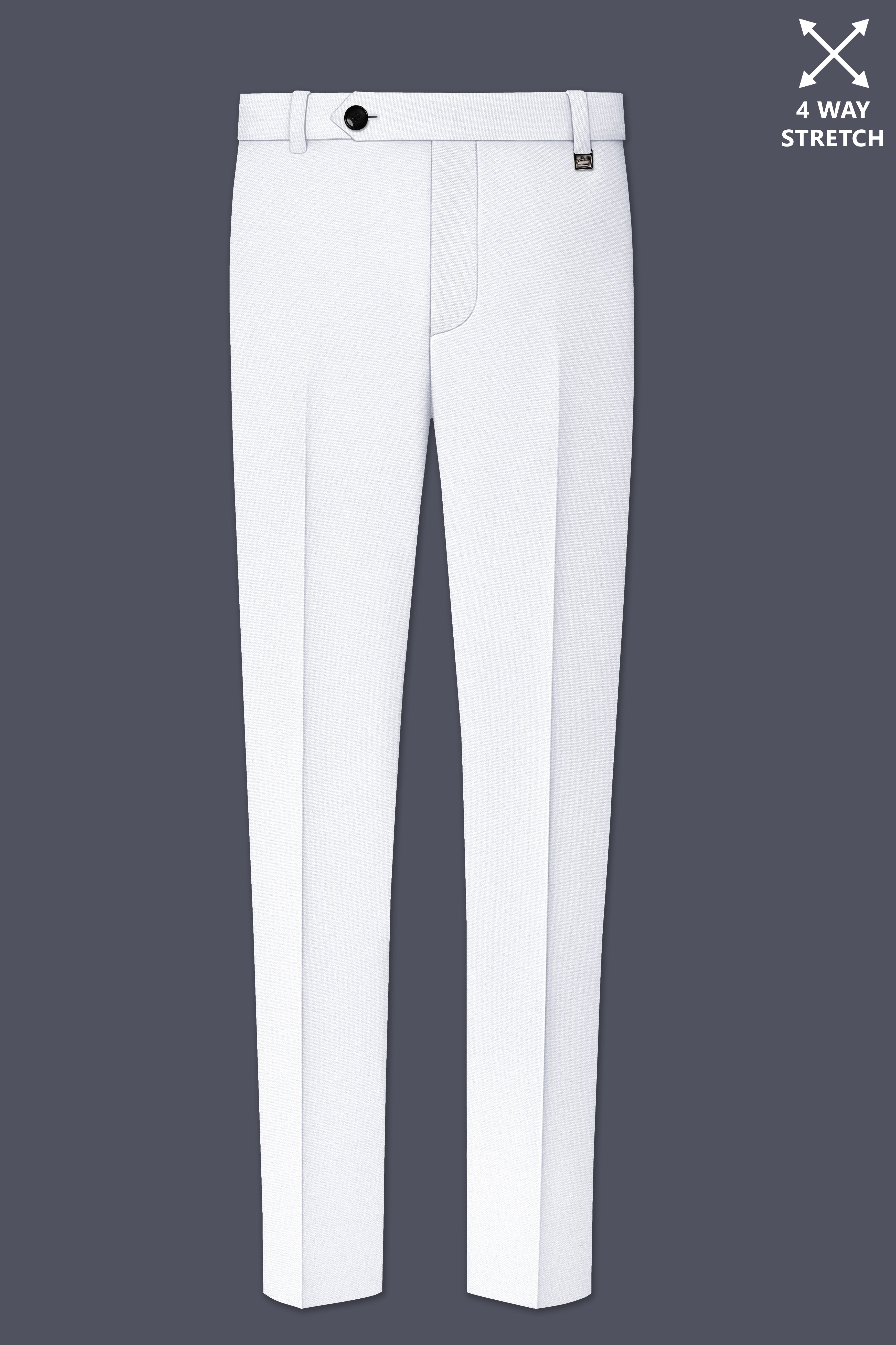 Lumier-Korean Bright White 4-Way Stretch Wrinkle-Free Wool Rich Double Breasted Suit