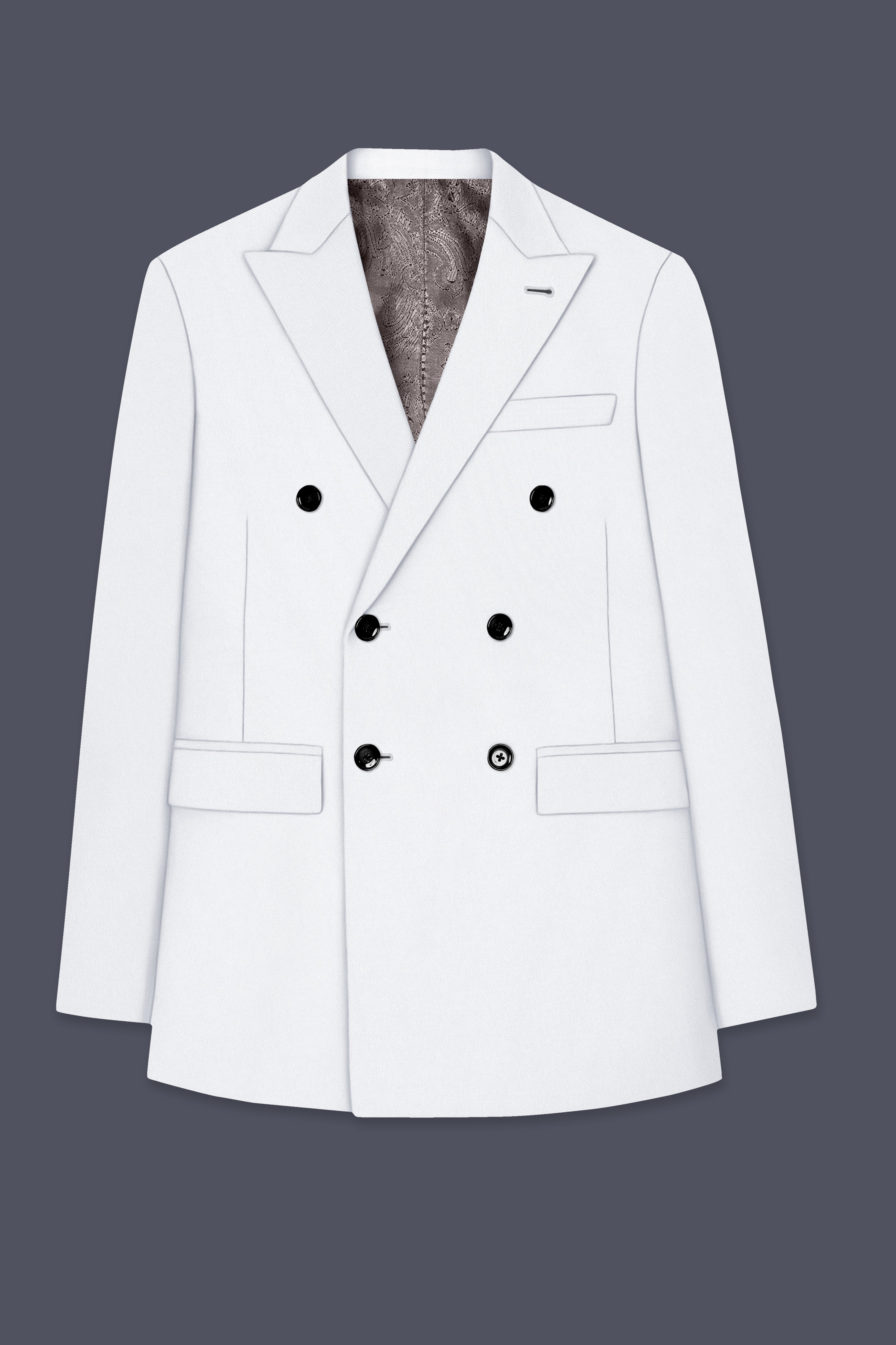 Lumier-Korean Bright White 4-Way Stretch Wrinkle-Free Wool Rich Double Breasted Suit