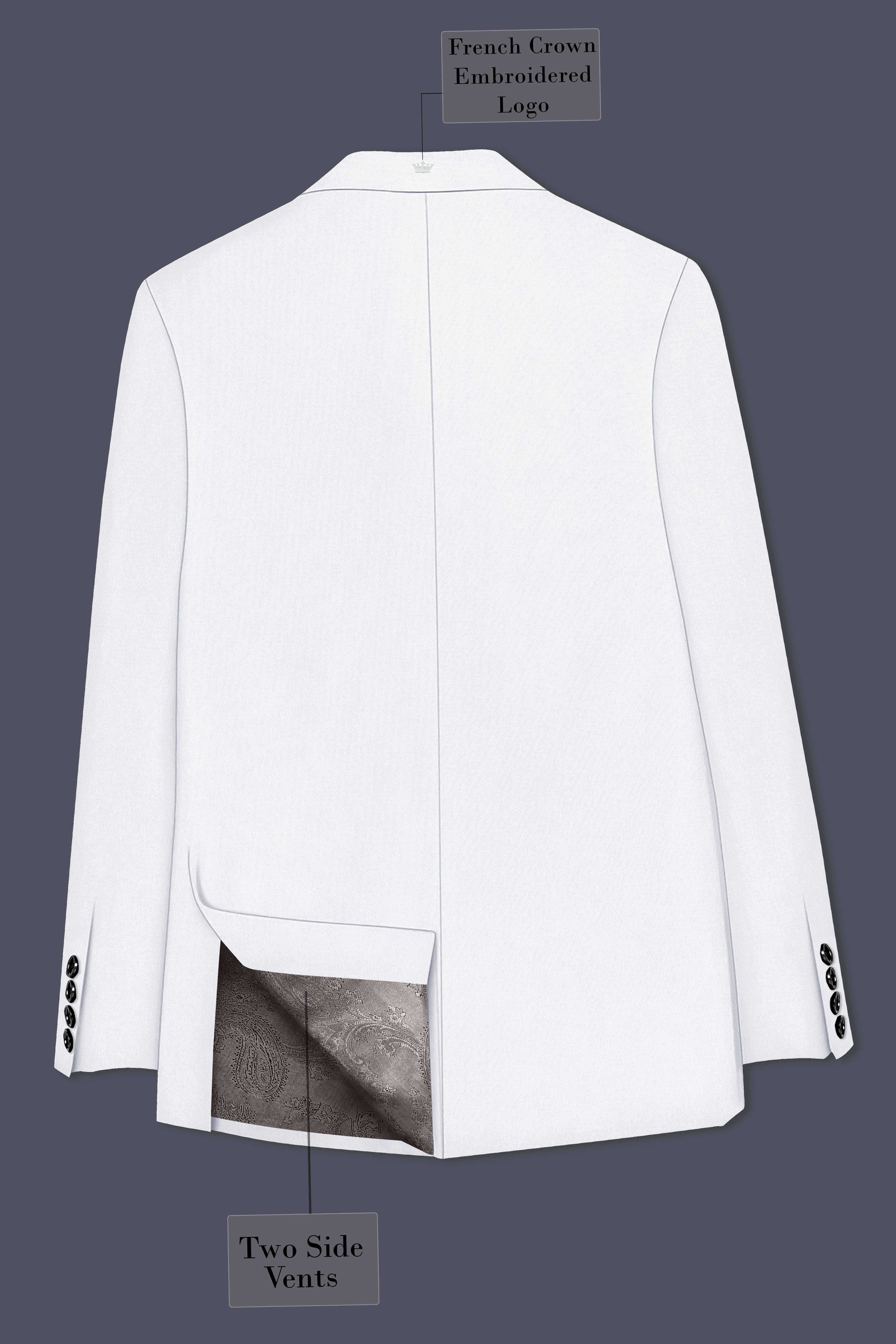 Lumier-Korean Bright White 4-Way Stretch Wrinkle-Free Wool Rich Double Breasted Suit