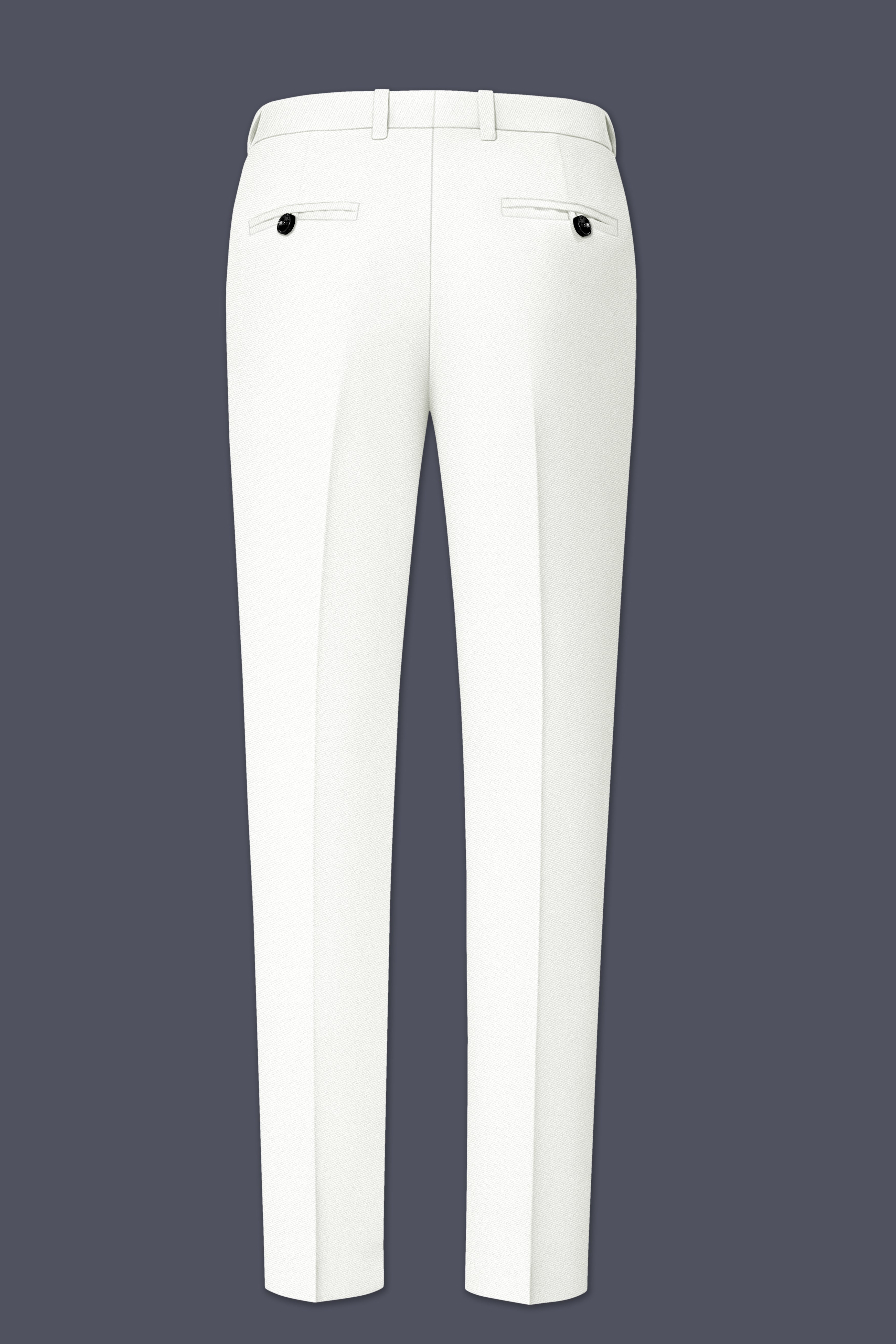 Celio-Korean Off White 4-Way Stretch Wrinkle-Free Wool Rich Double Breasted Suit