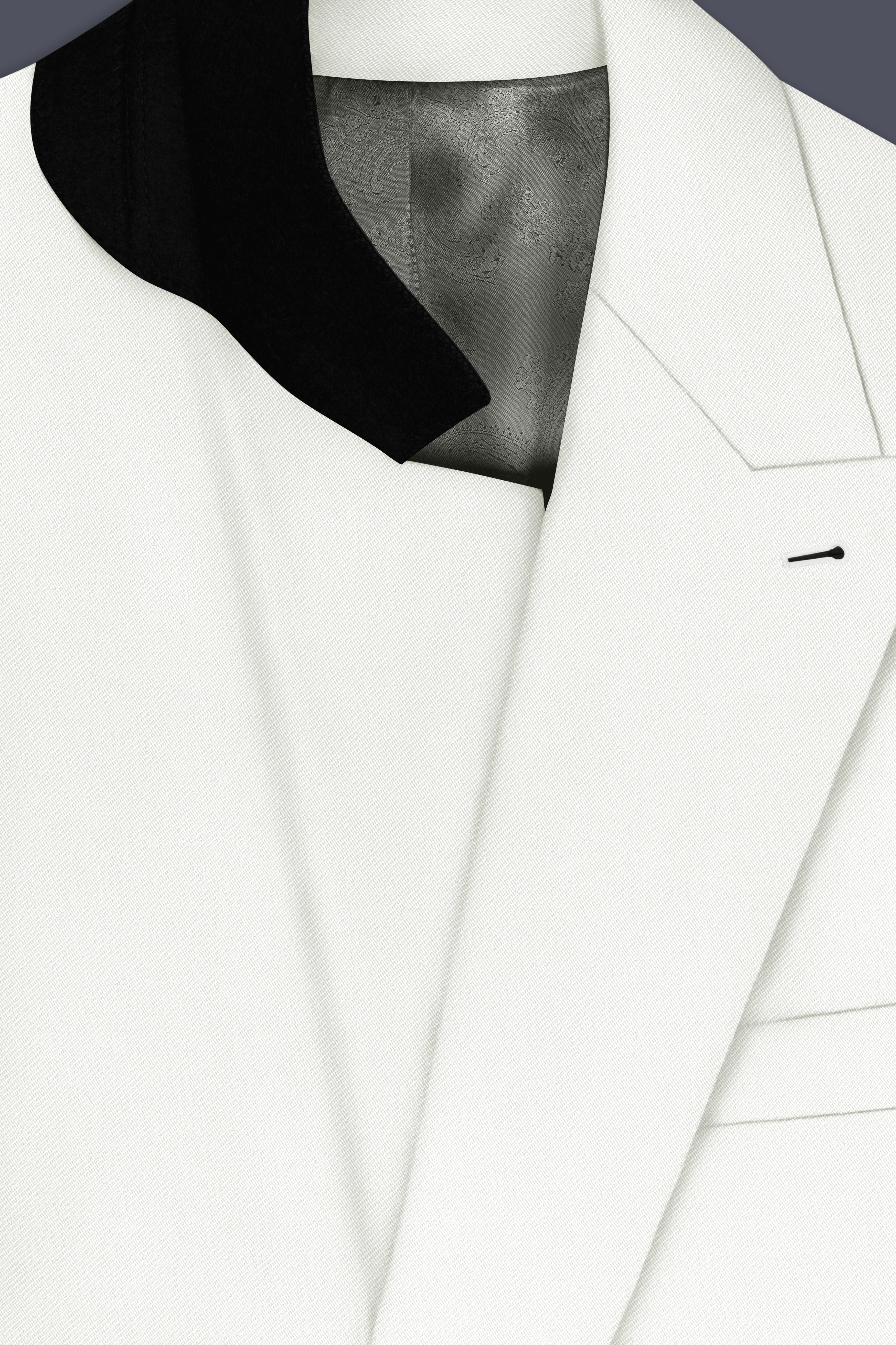 Celio-Korean Off White 4-Way Stretch Wrinkle-Free Wool Rich Double Breasted Suit