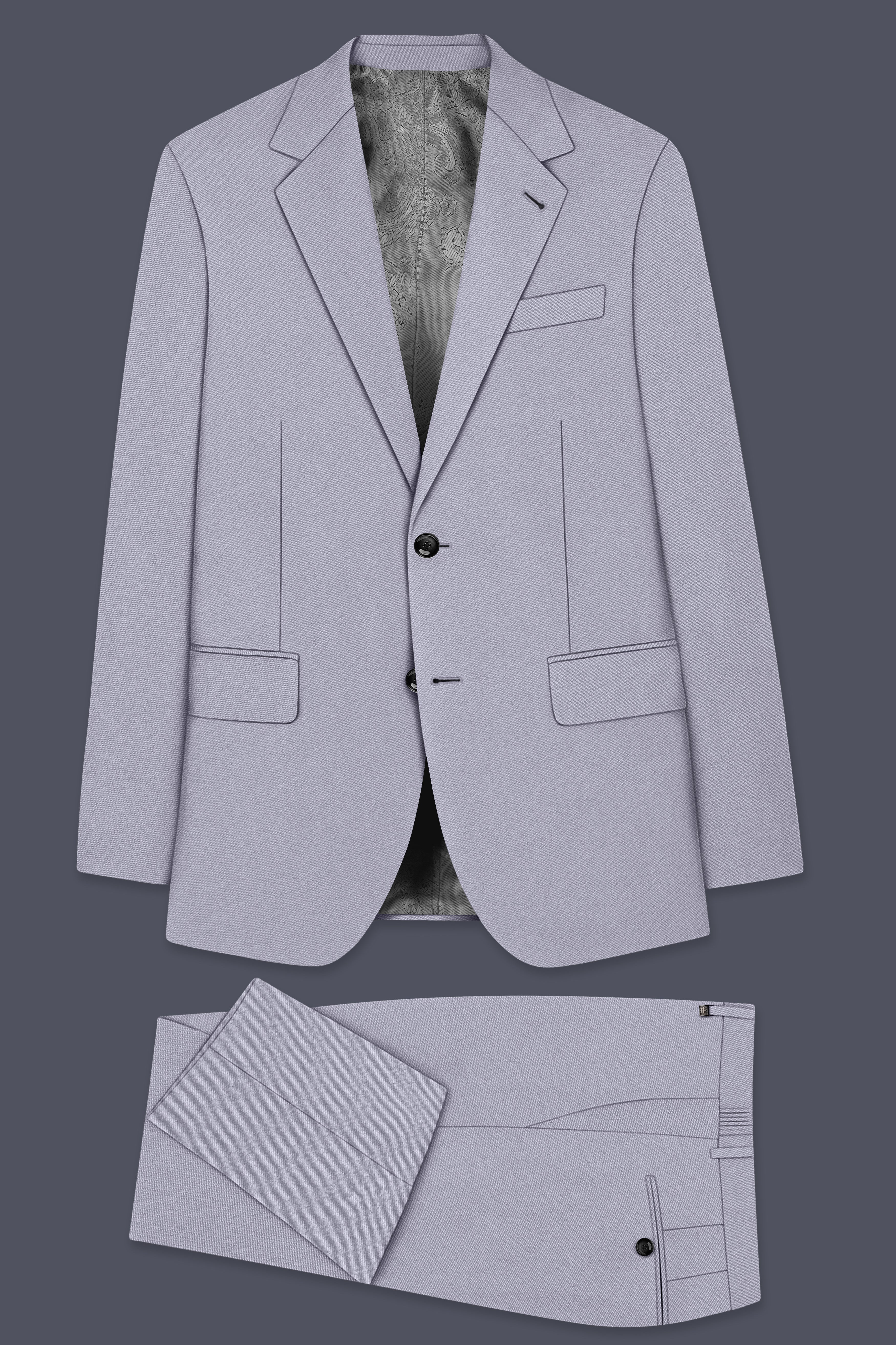 Graphite-Korean Topaz Gray 4-Way Stretch Wrinkle-Free Wool Rich Single Breasted Suit