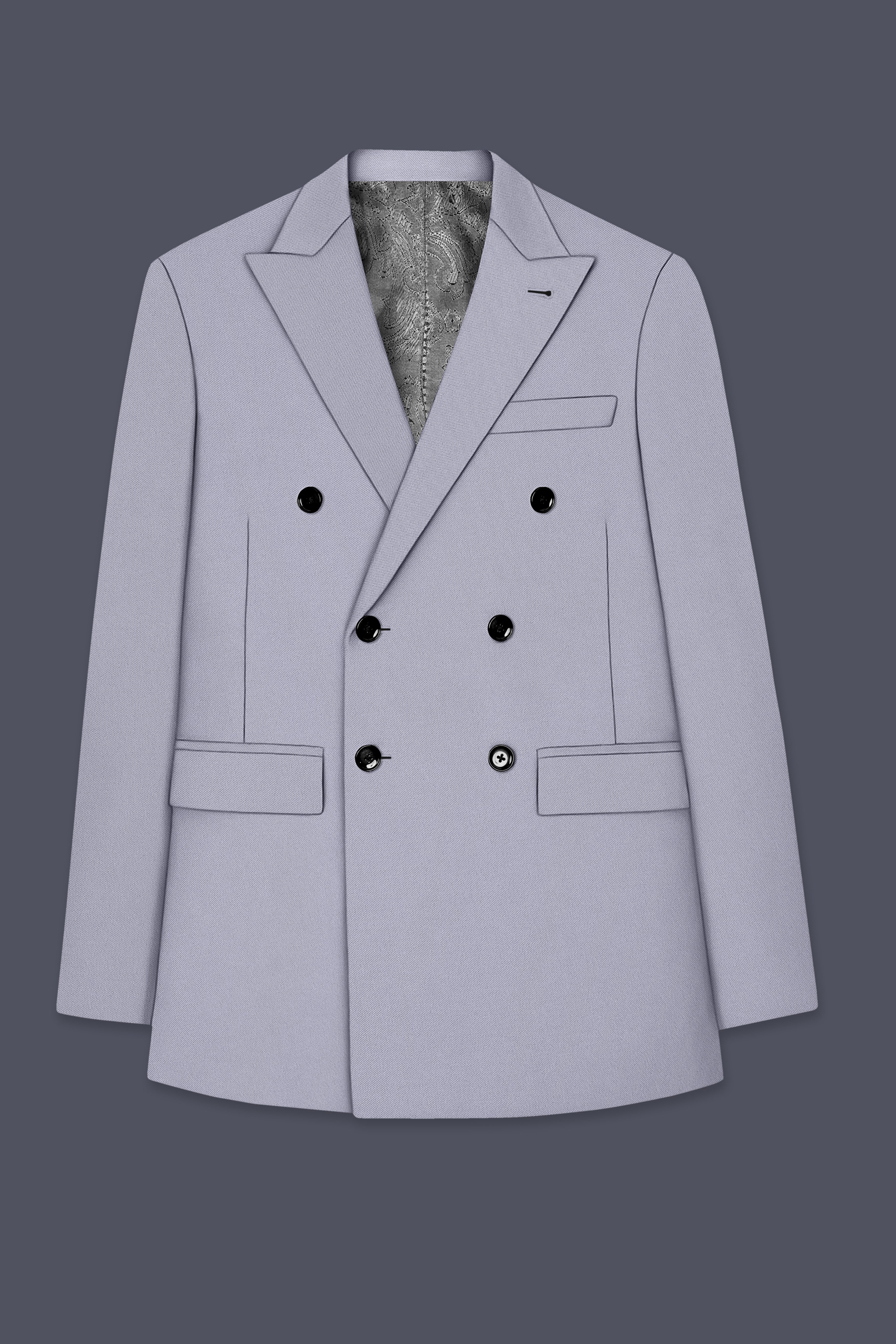 Graphite-Korean Topaz Gray 4-Way Stretch Wrinkle-Free Wool Rich Double Breasted Suit