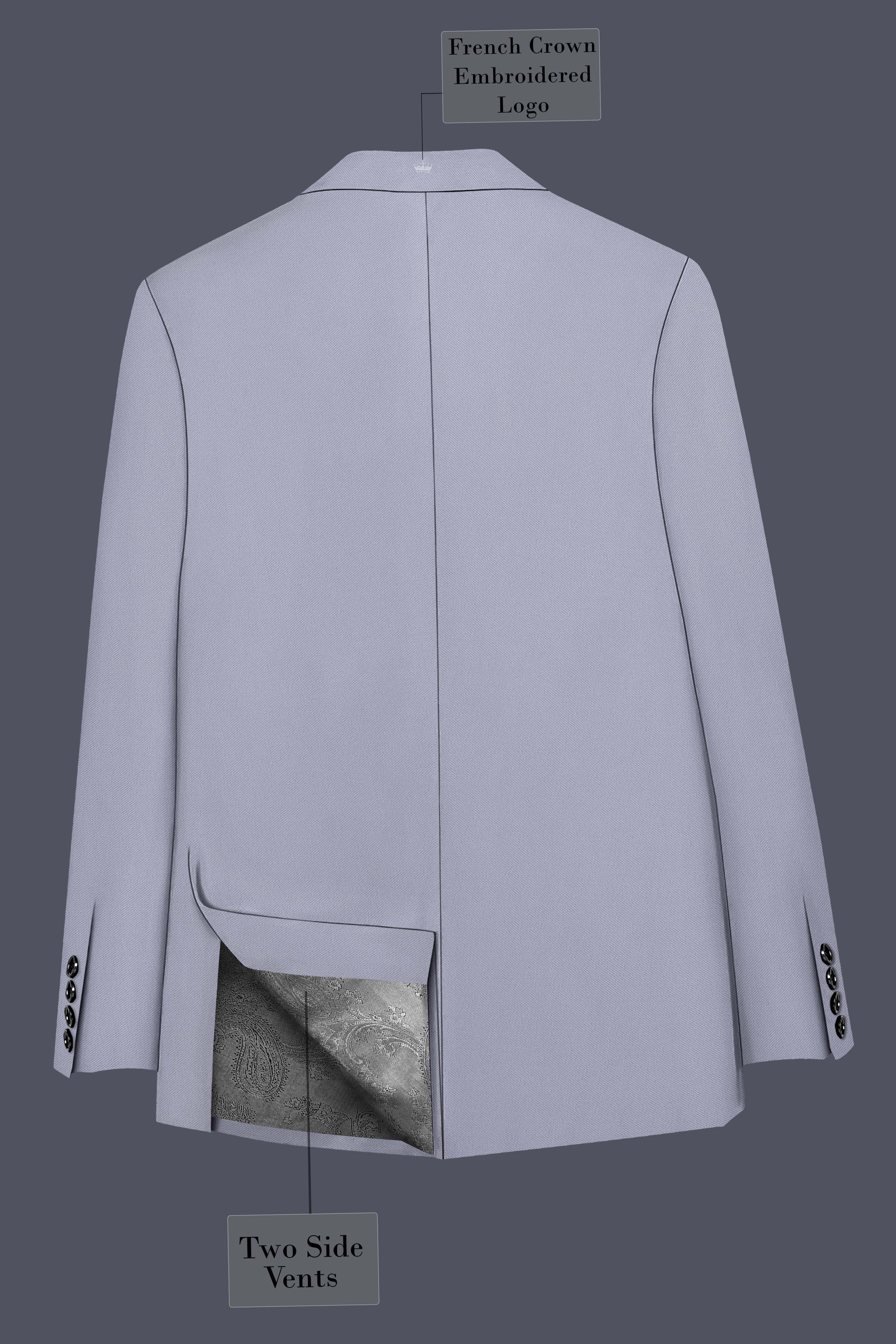 Graphite-Korean Topaz Gray 4-Way Stretch Wrinkle-Free Wool Rich Double Breasted Suit
