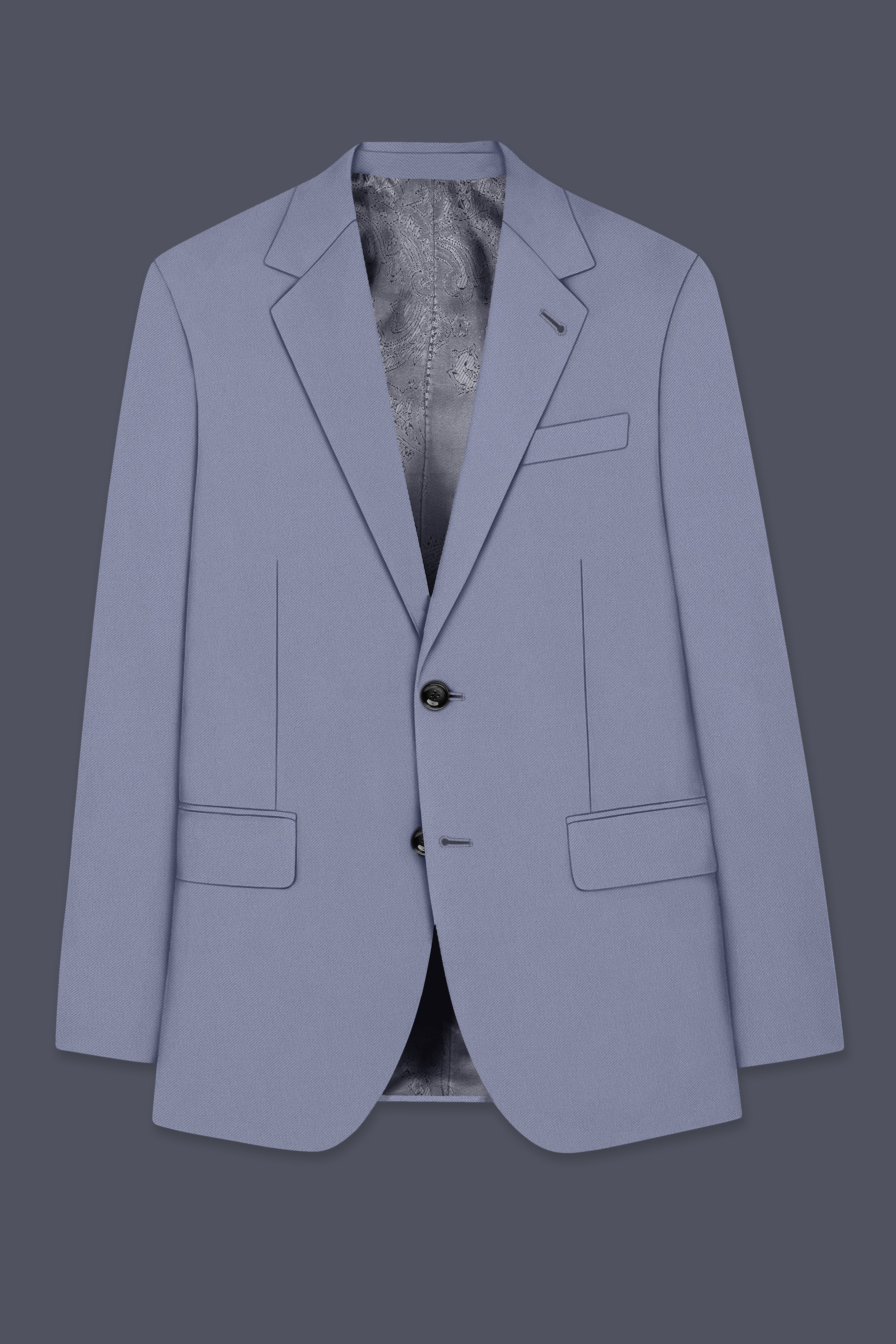 Sterling-Manatee Gray Wool Rich Slight Stretch Single Breasted Suit
