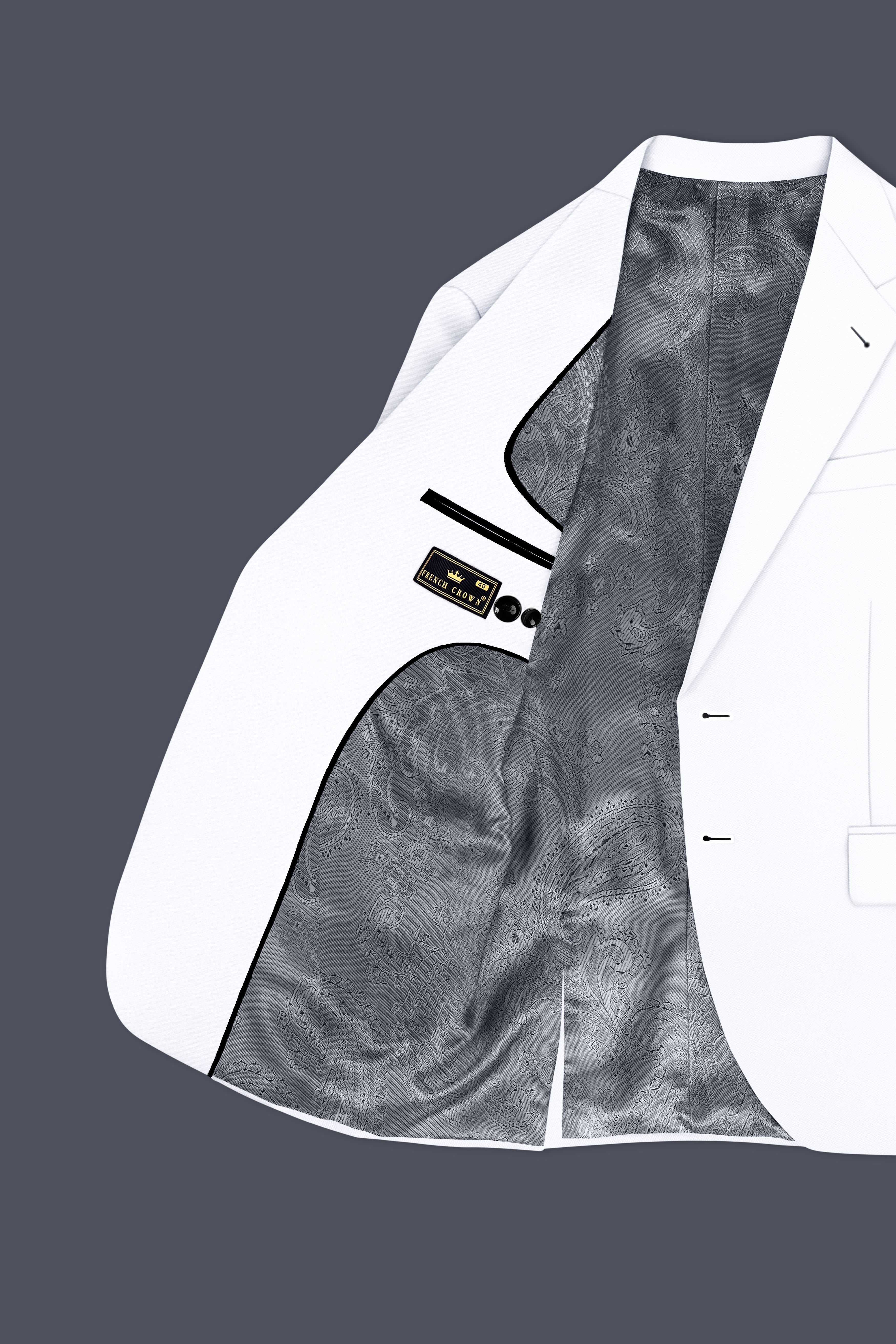 Ivory-Bright White Wool Rich Slight Stretch Single Breasted Suit