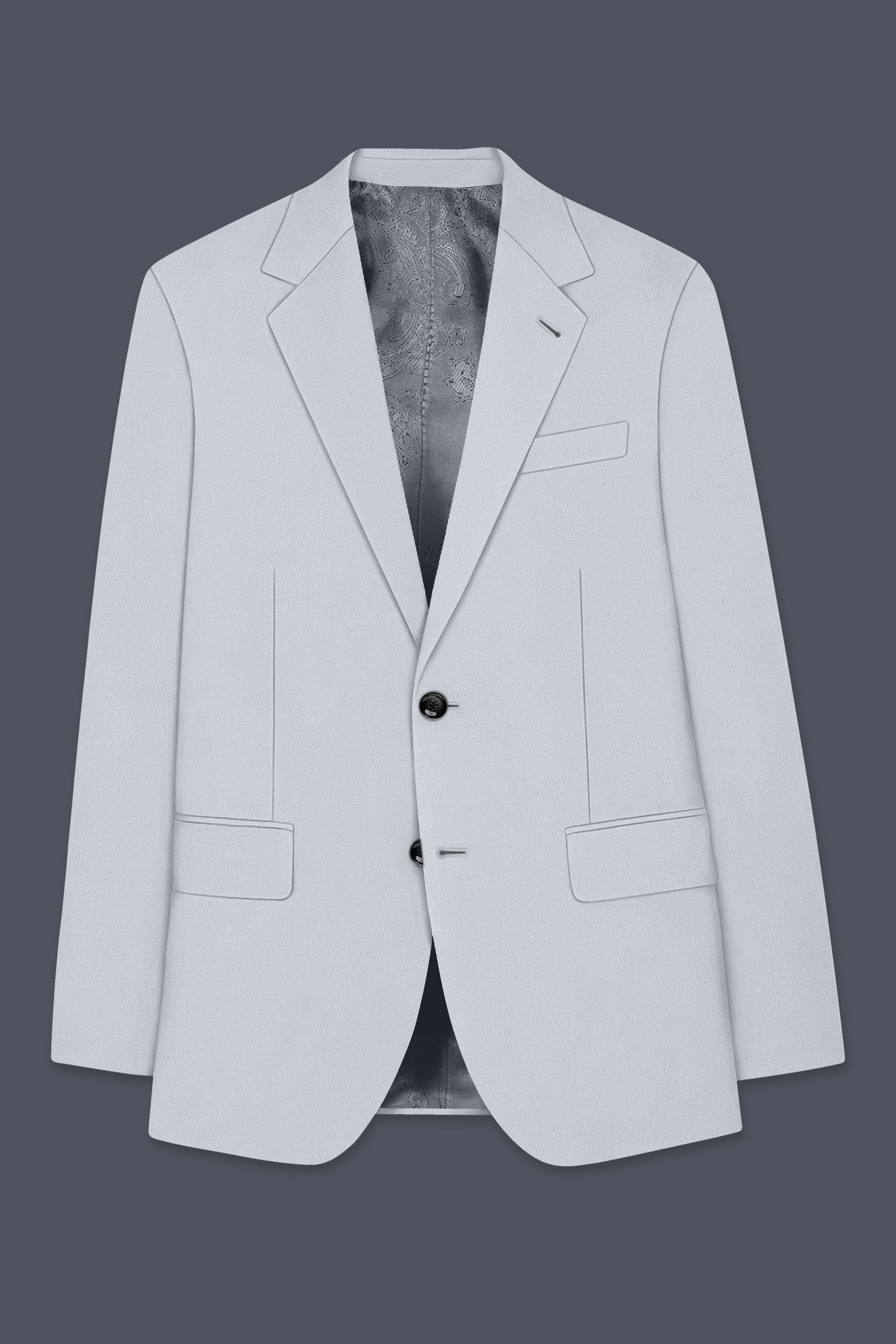 Slate-Mystic Gray Wool Rich Slight Stretch Single Breasted Suit