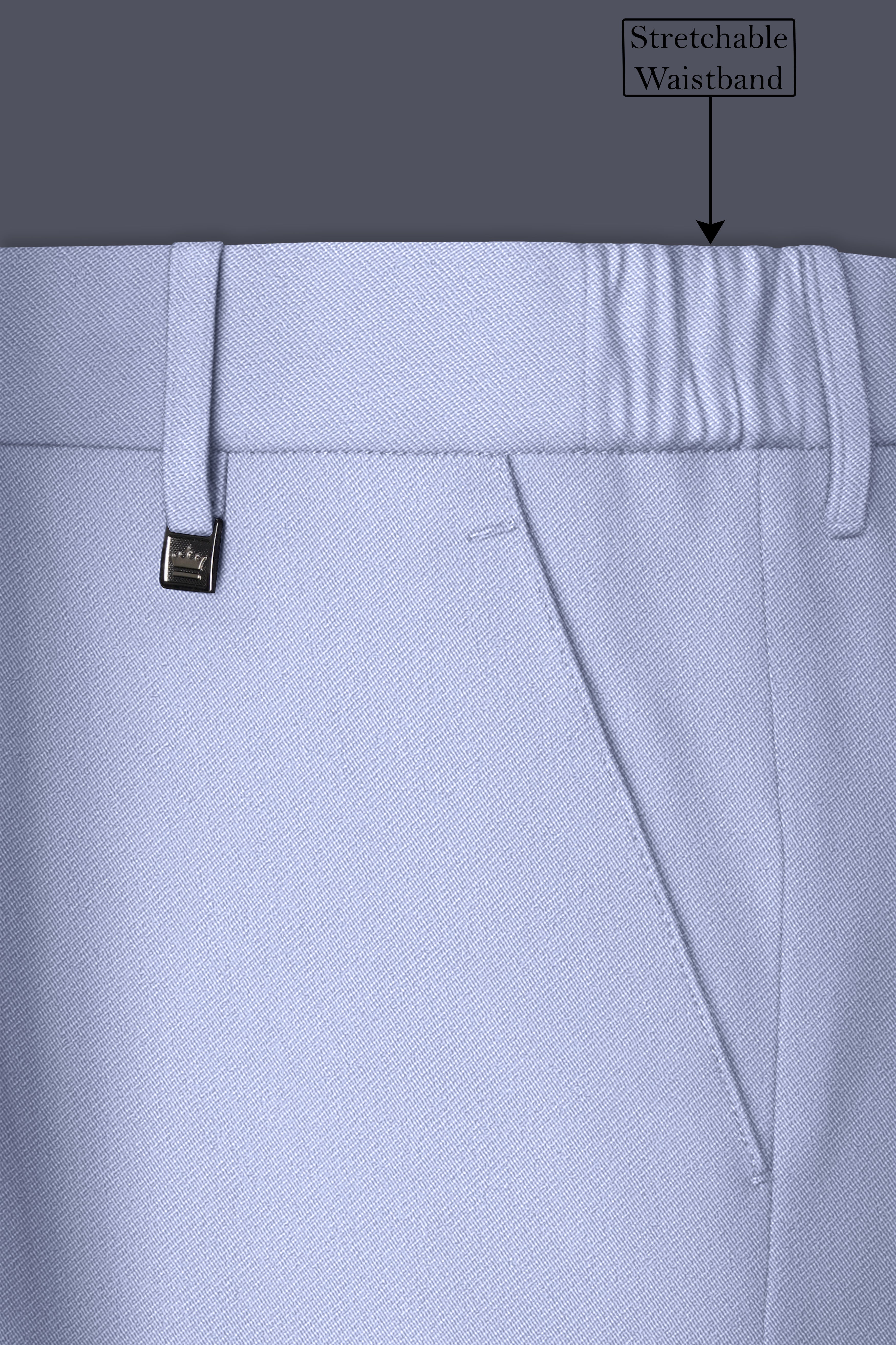 Azure-Periwinkle Blue Wool Rich Slight Stretch Single Breasted Suit