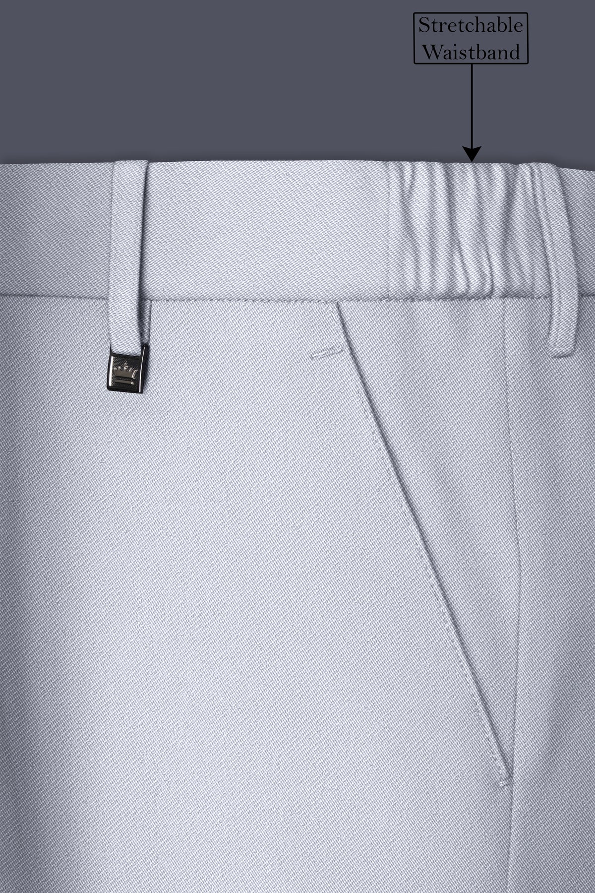 Azure-Periwinkle Gray Wool Rich Slight Stretch Single Breasted Suit
