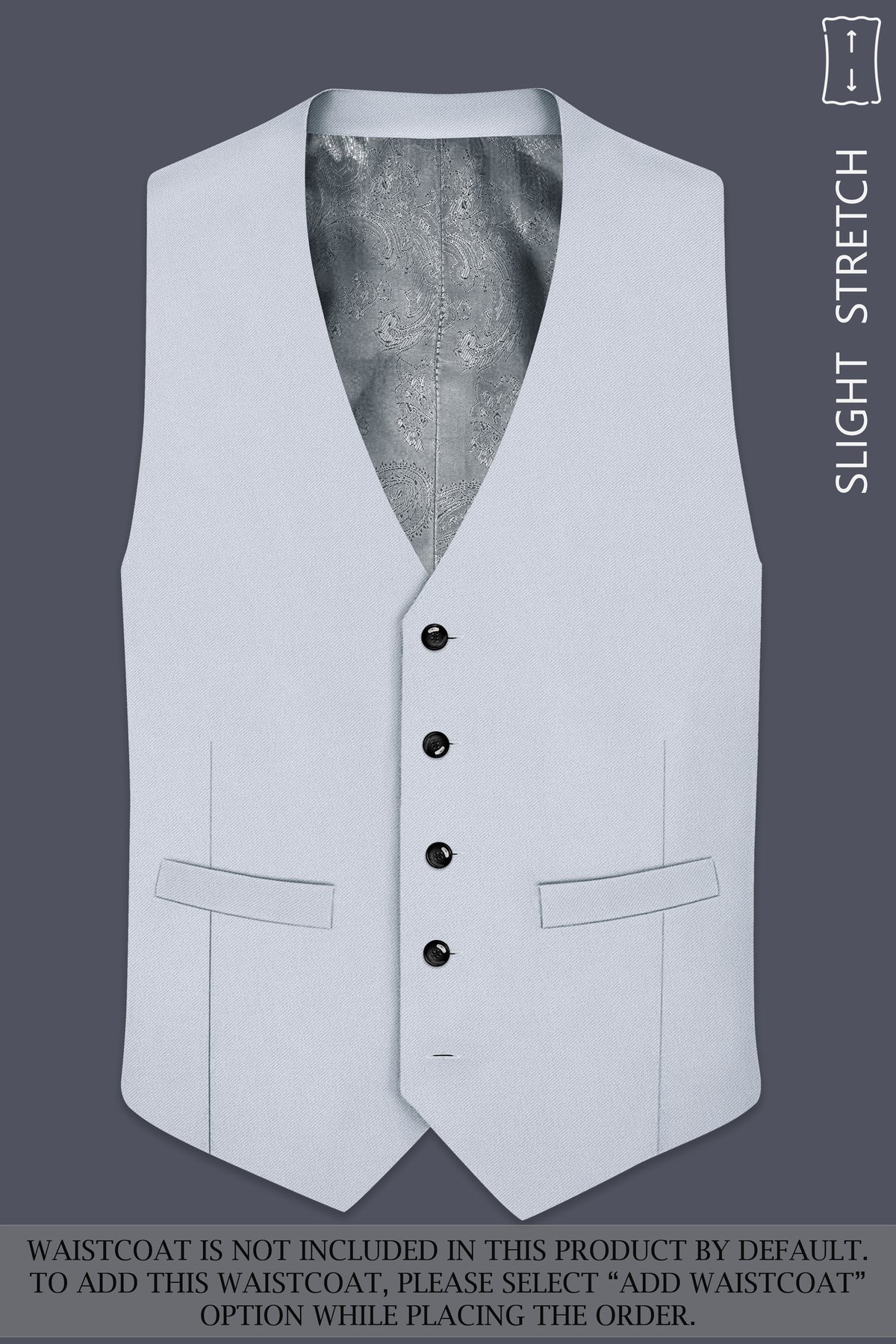 Azure-Periwinkle Gray Wool Rich Slight Stretch Single Breasted Suit