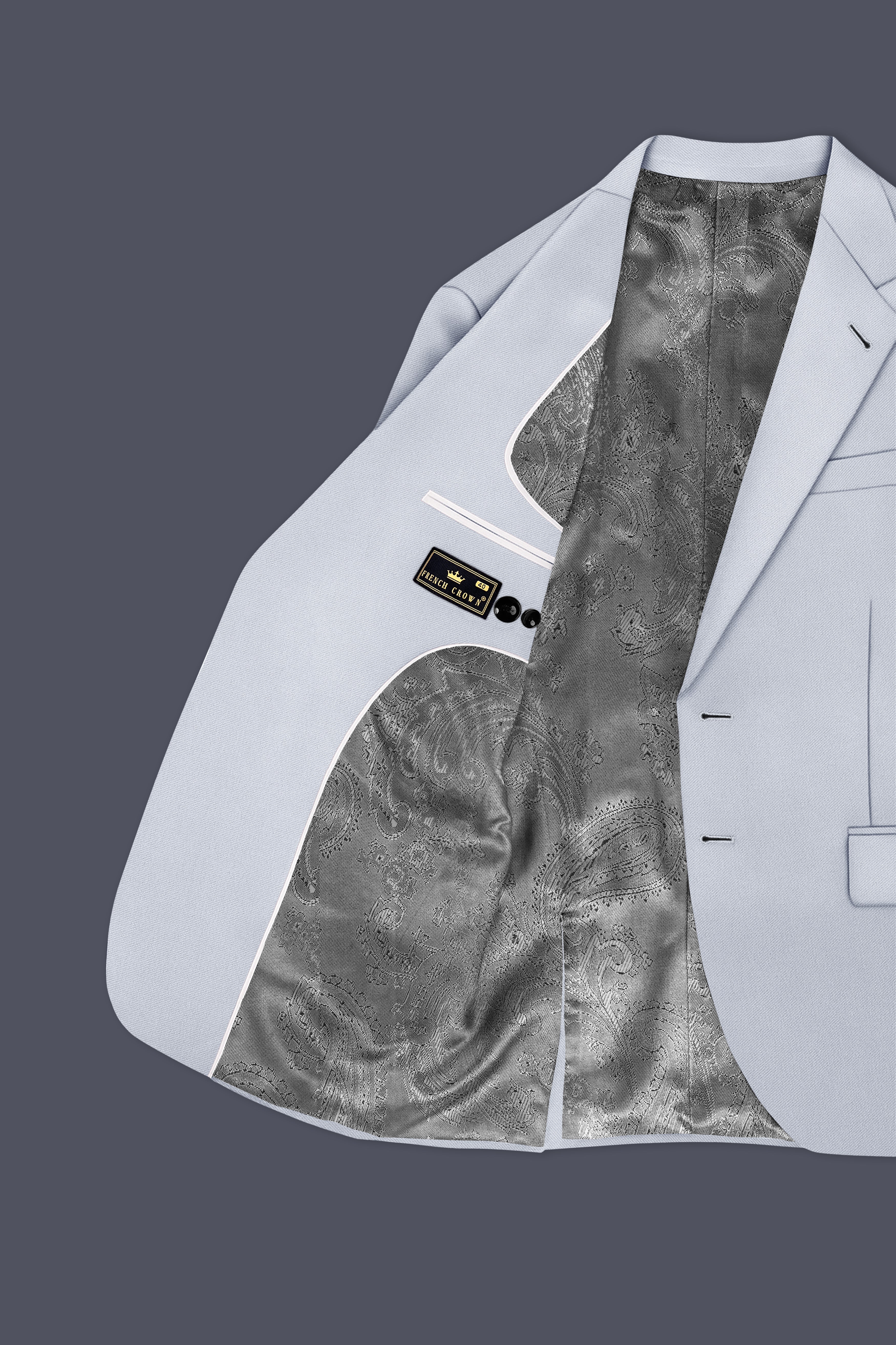 Azure-Periwinkle Gray Wool Rich Slight Stretch Single Breasted Suit