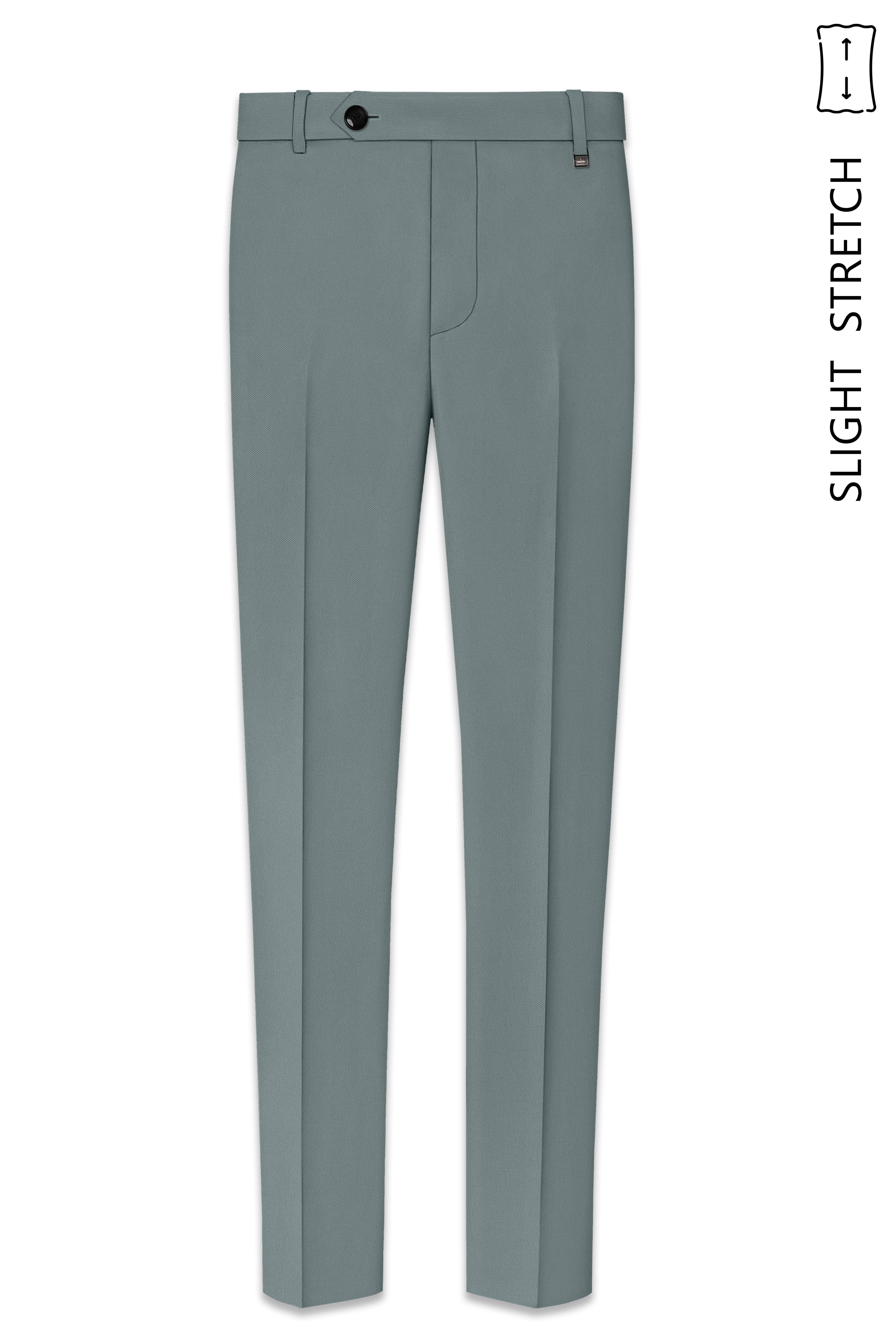 Verdant-Raven Green Wool Rich Slight Stretch Single Breasted Suit