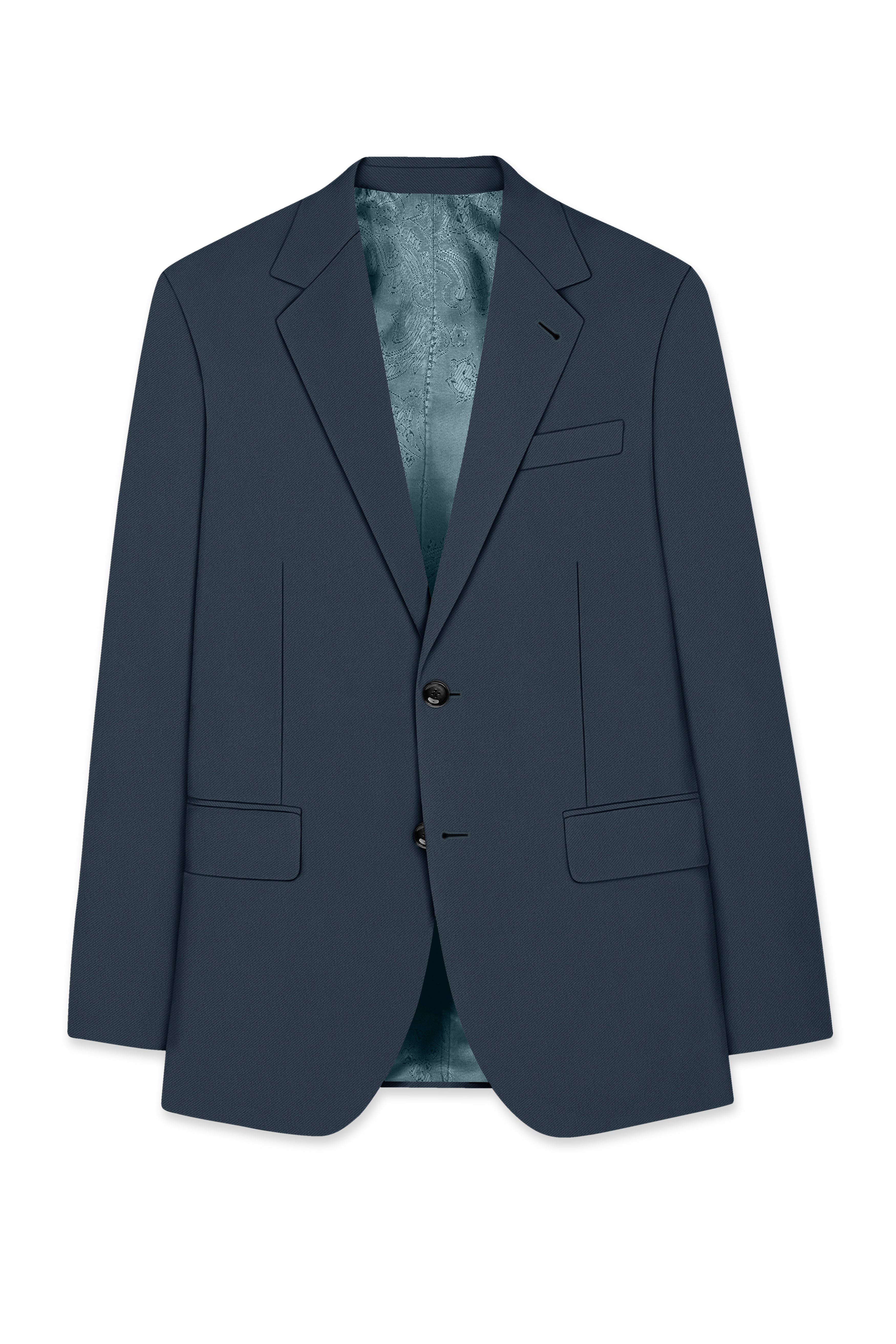 Titan-Shark Gray Wool Rich Slight Stretch Single Breasted Suit
