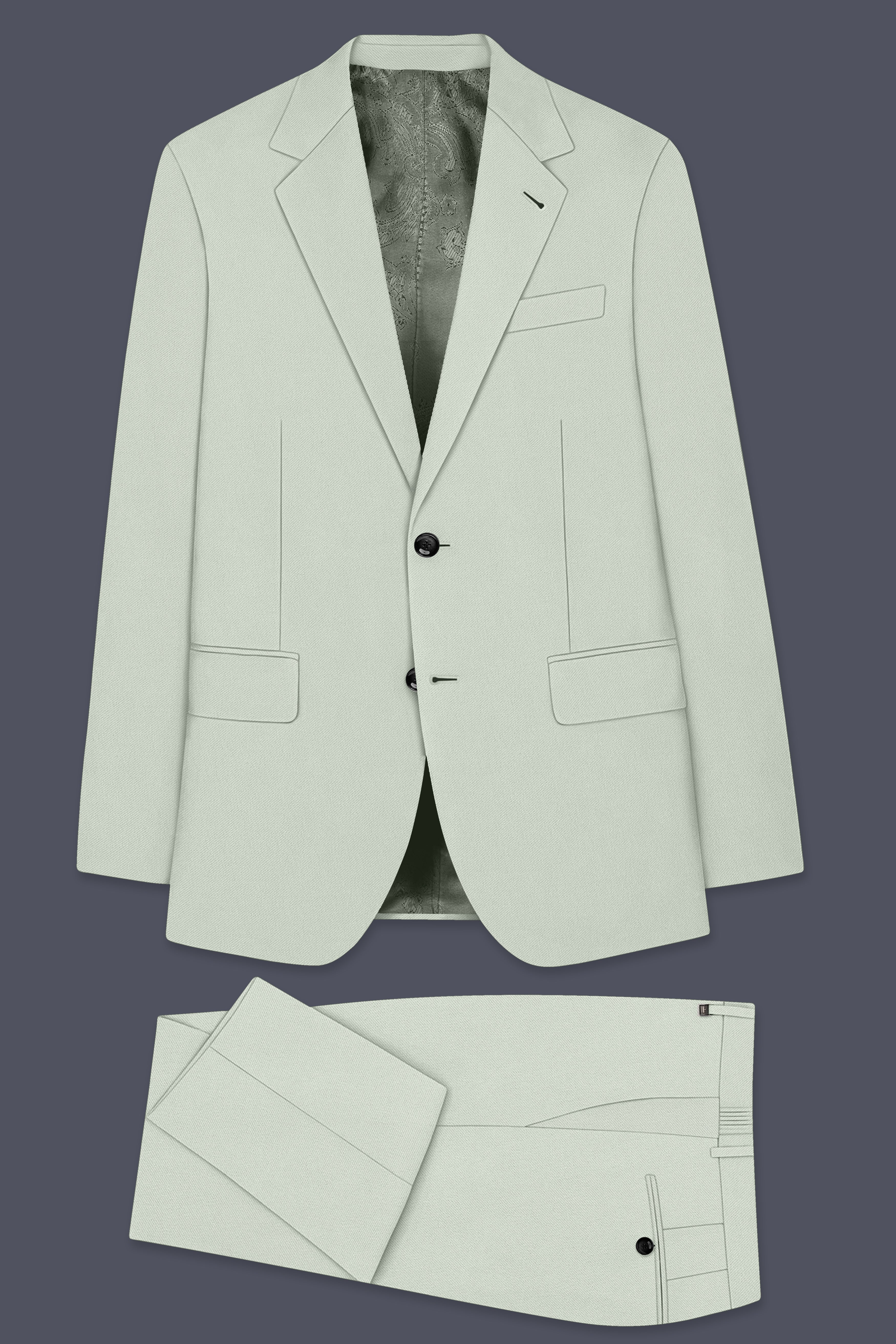 Ascend-Tasman Green Wool Rich Slight Stretch Single Breasted Suit