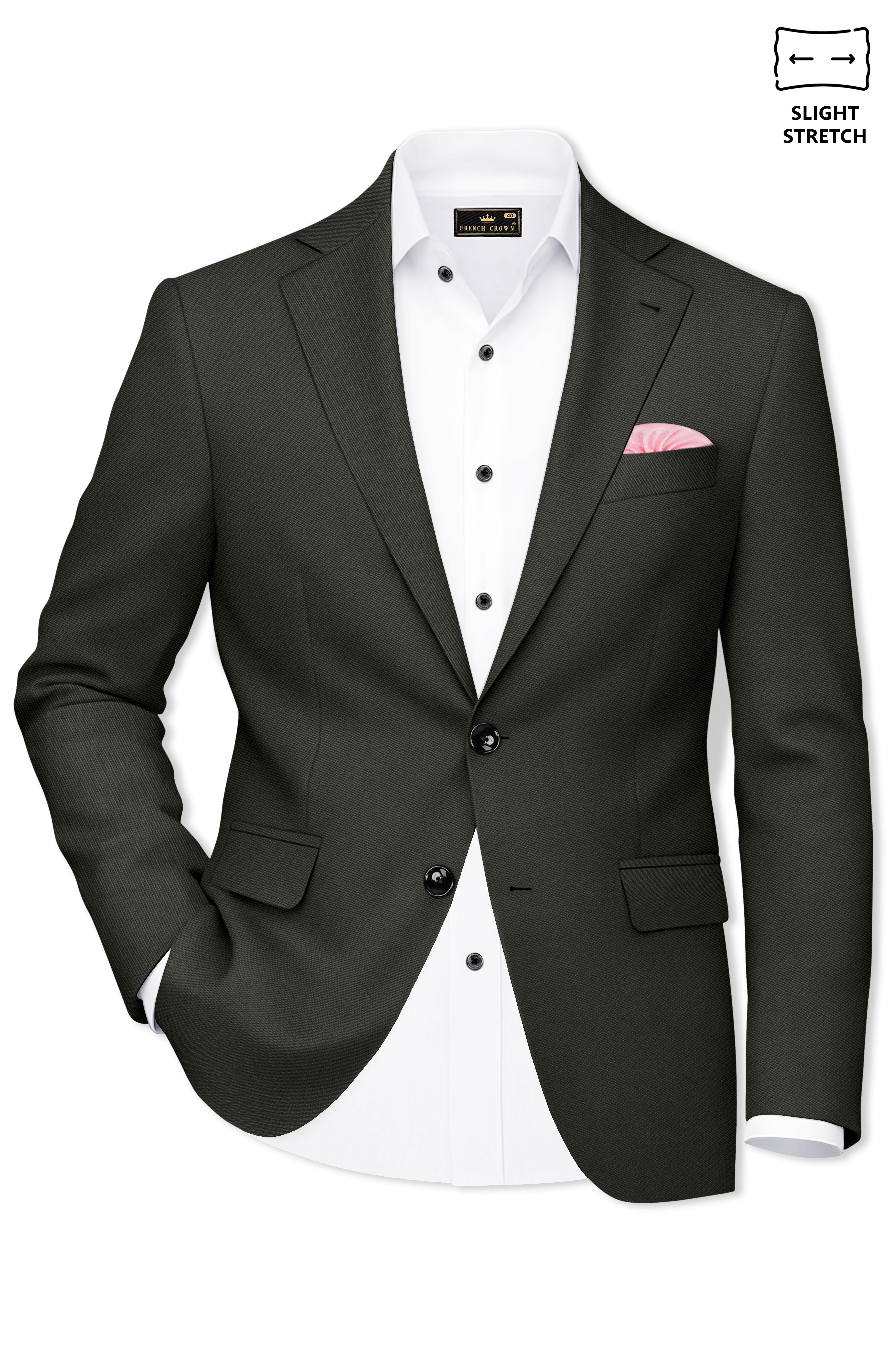 Apex-Piano Green Wool Rich Slight Stretch Single Breasted Suit