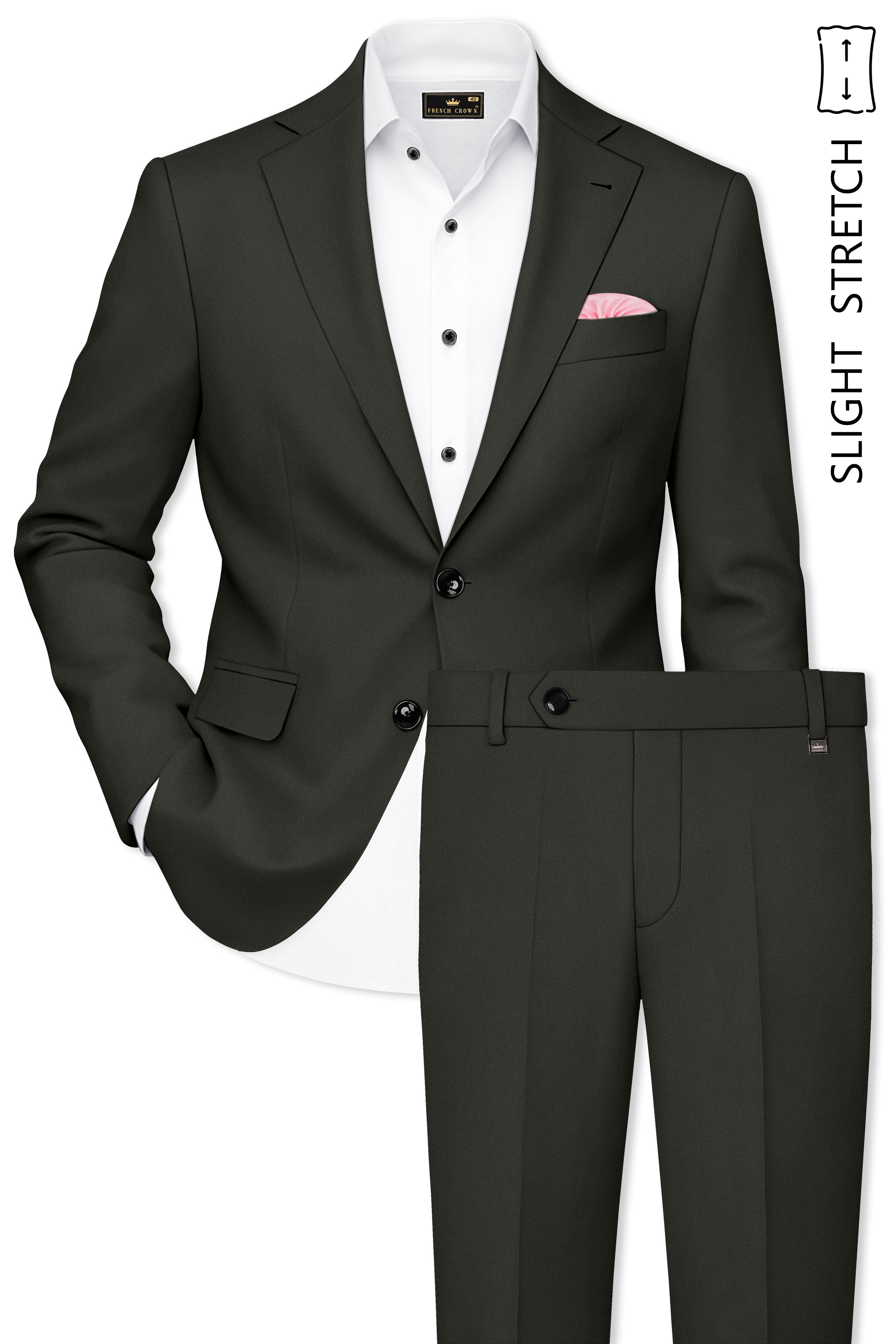 Apex-Piano Green Wool Rich Slight Stretch Single Breasted Suit