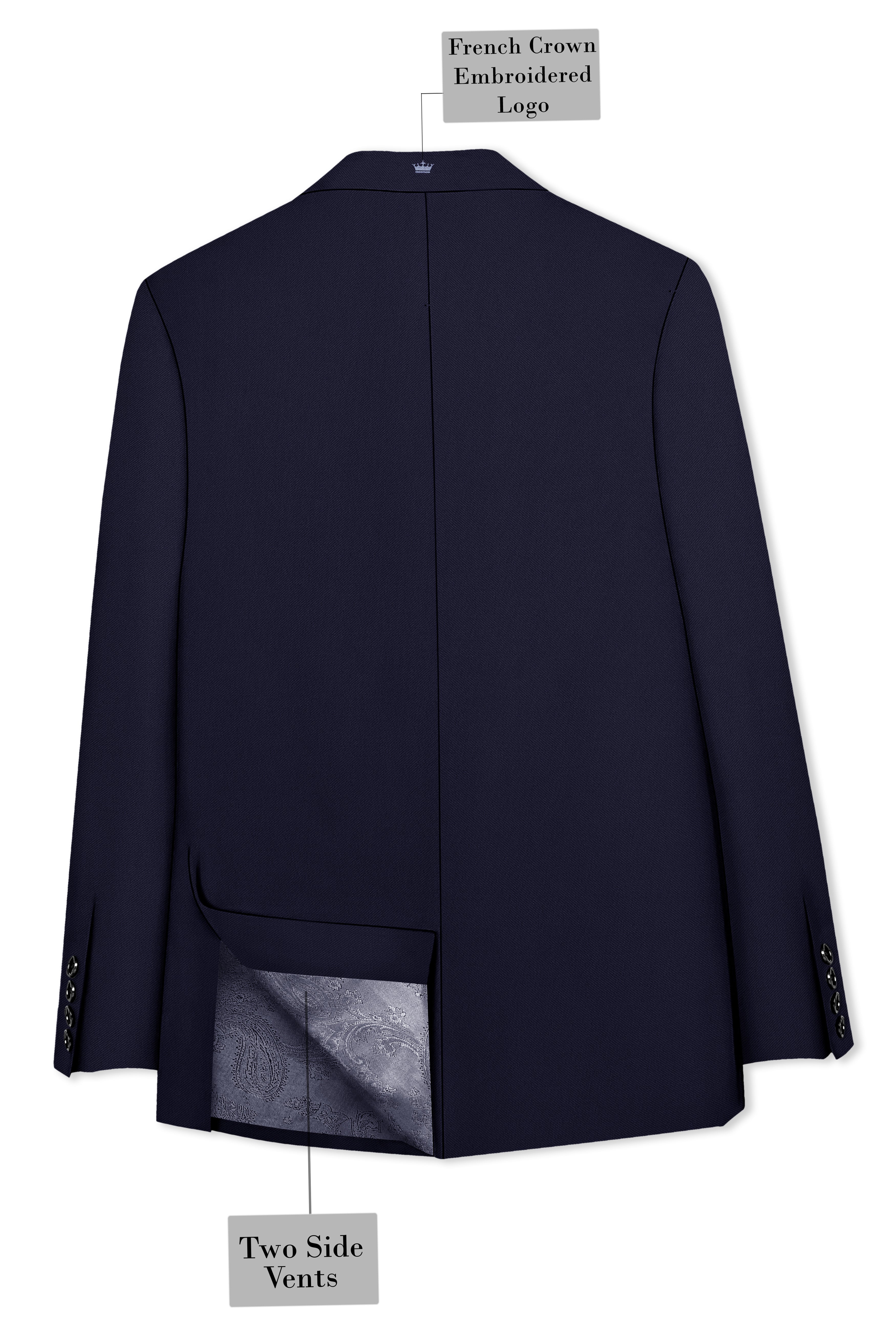 Azure-Baltic Sea Blue Wool Rich Slight Stretch Single Breasted Suit