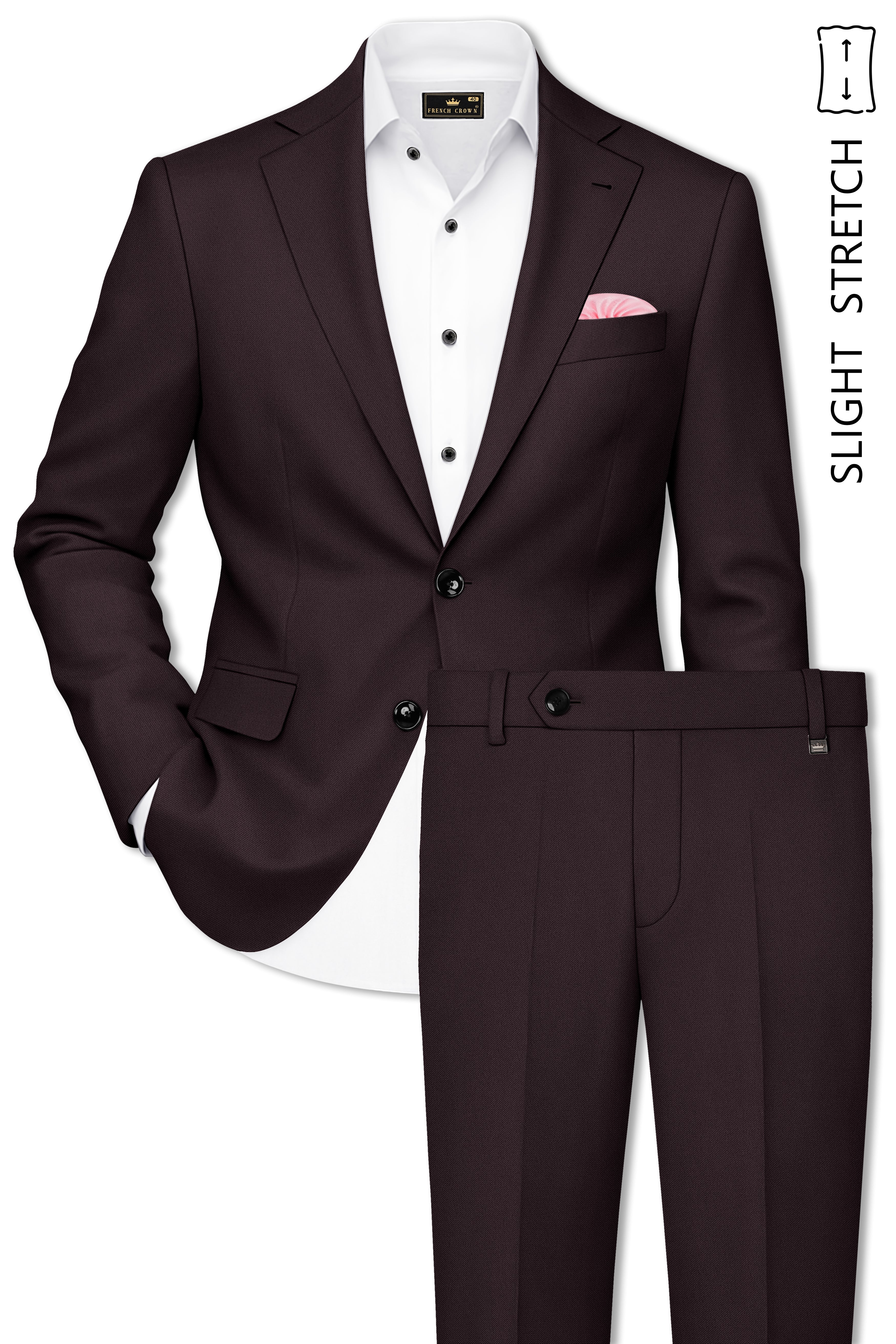 Bristol-Eclipse Brown Wool Rich Slight Stretch Single Breasted Suit