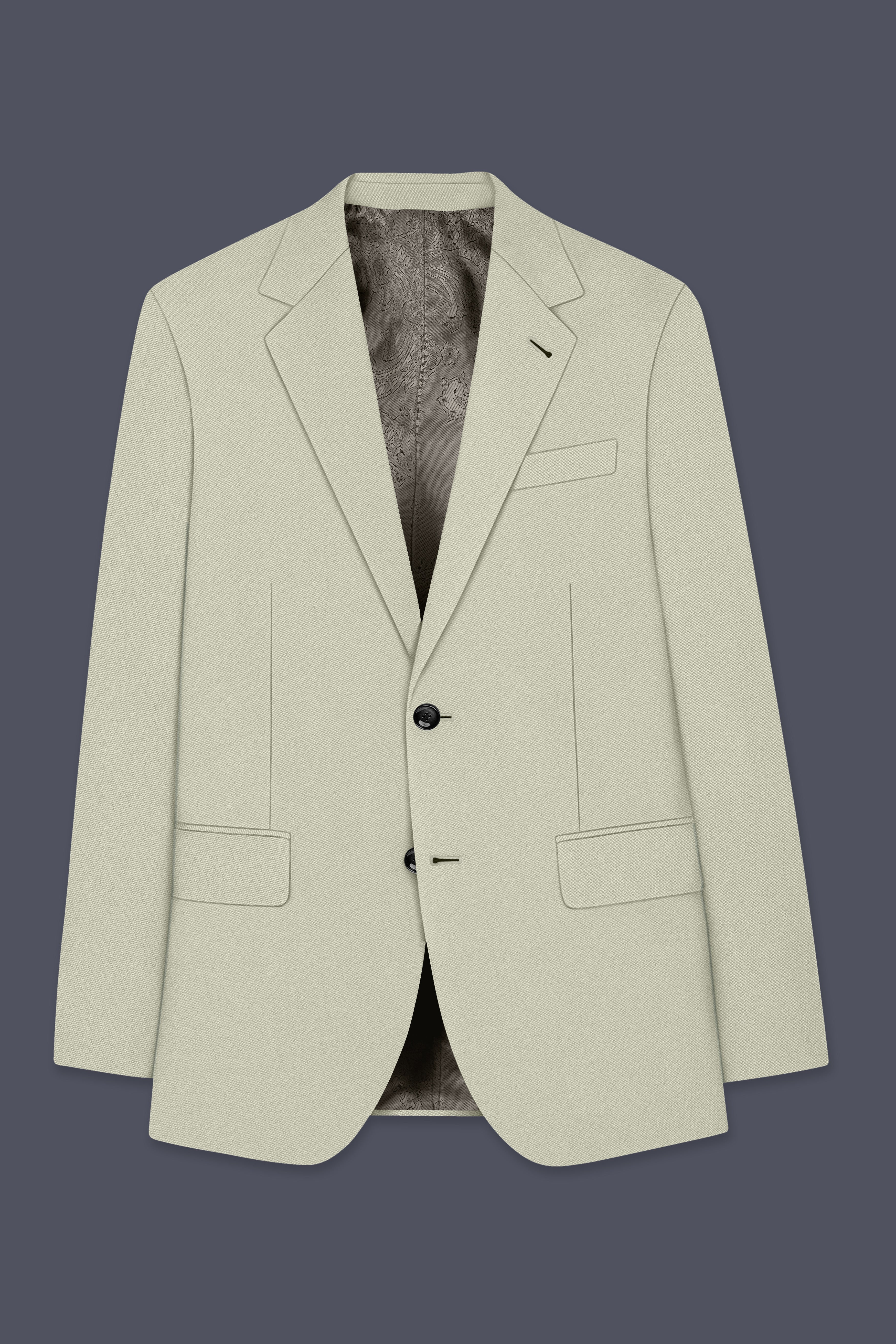 Verde-Tana Green Wool Rich Slight Stretch Single Breasted Suit