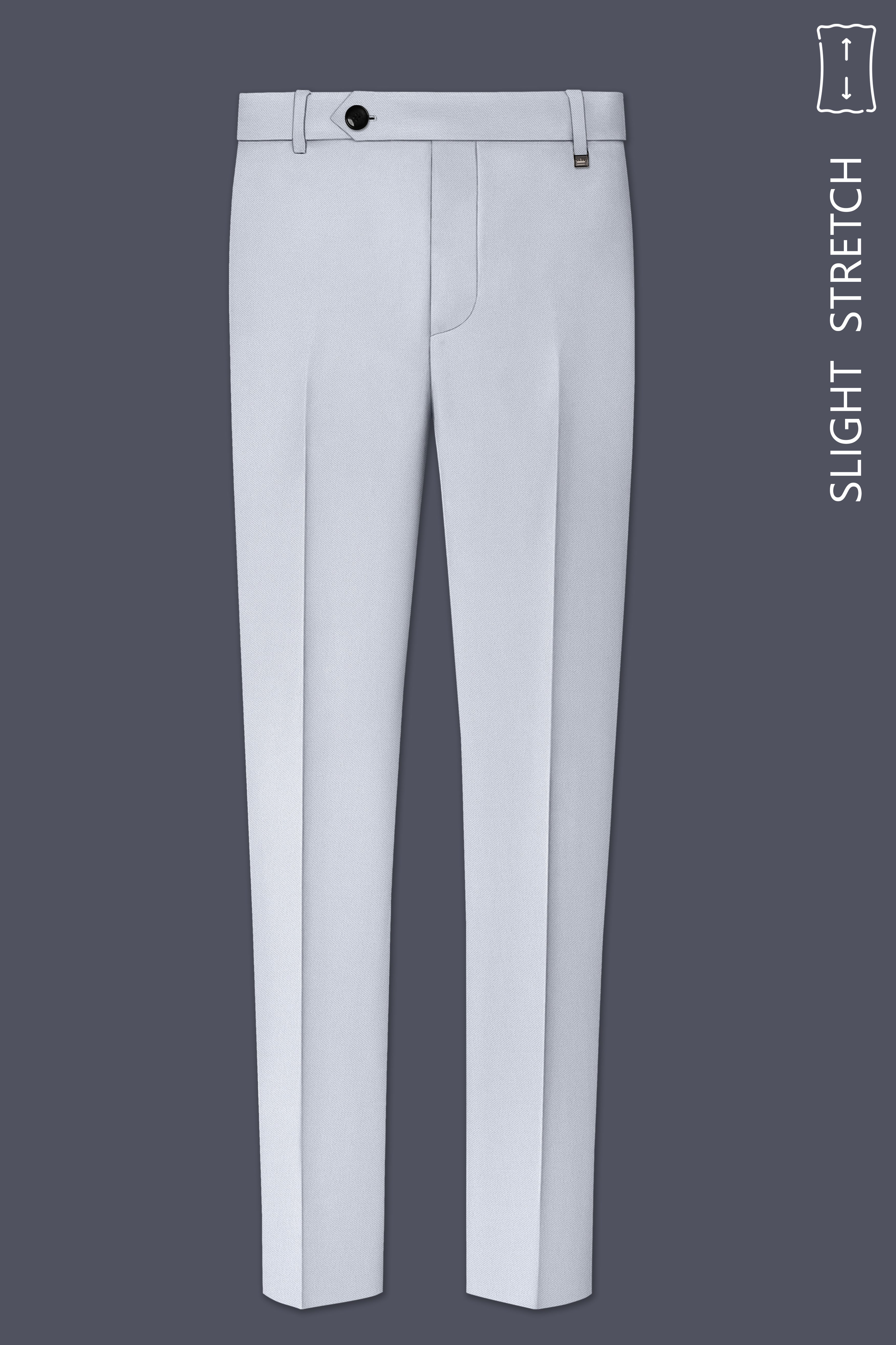 Azure-Periwinkle Gray  Wool Rich Slight Stretch Double Breasted Suit