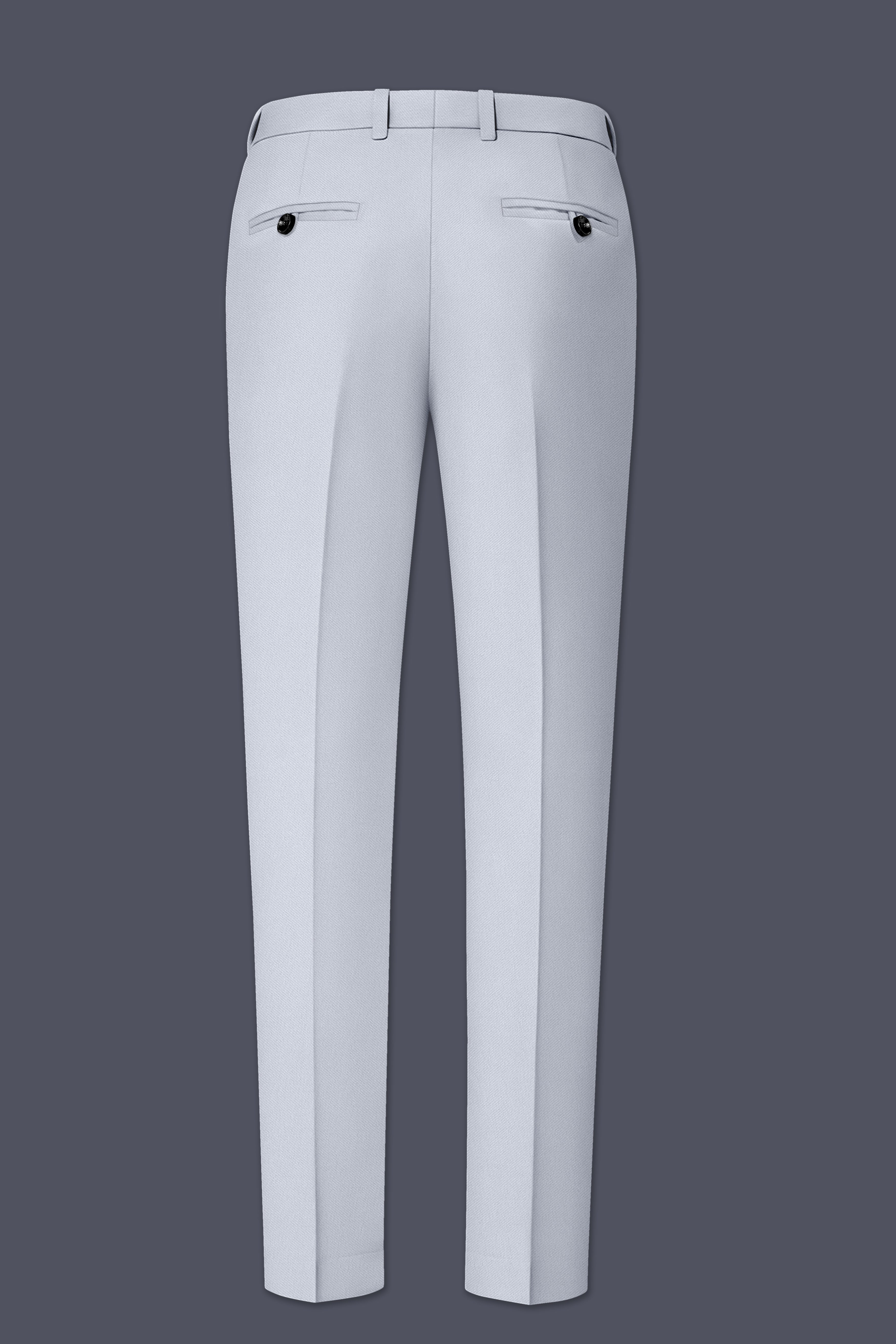 Azure-Periwinkle Gray  Wool Rich Slight Stretch Double Breasted Suit
