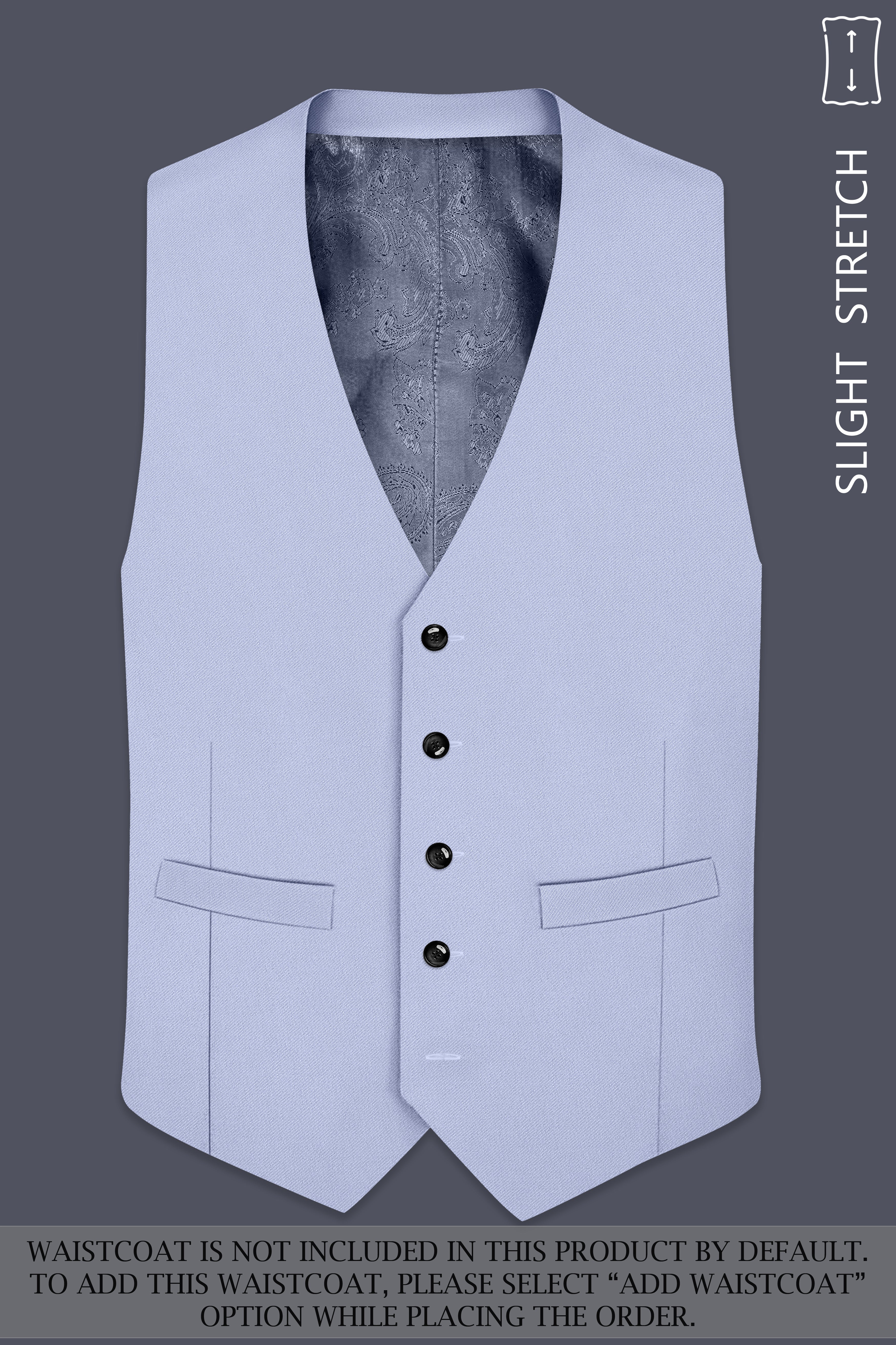 Azure-Periwinkle Blue Wool Rich Slight Stretch Double Breasted Suit