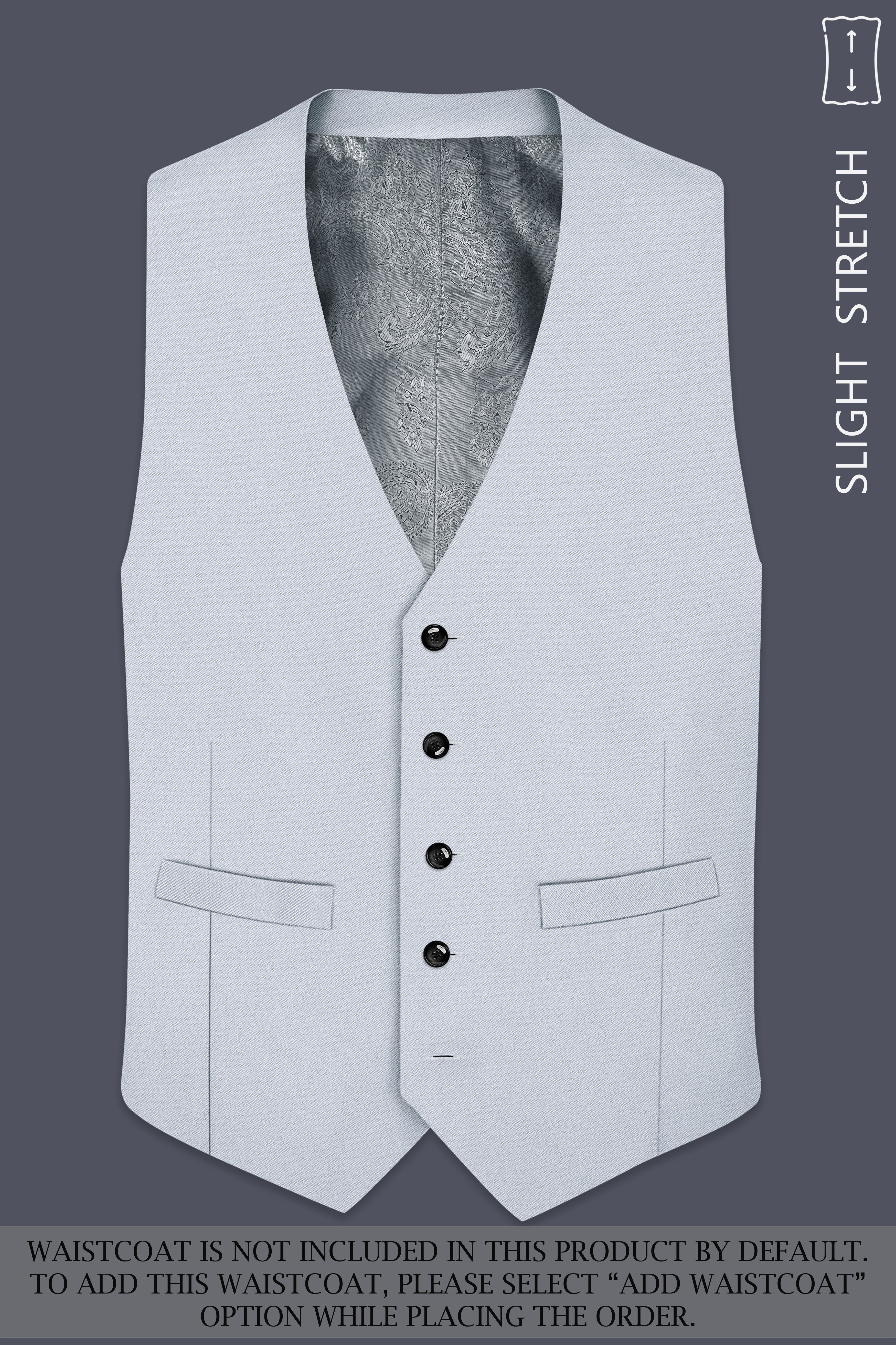 Azure-Periwinkle Gray  Wool Rich Slight Stretch Double Breasted Suit
