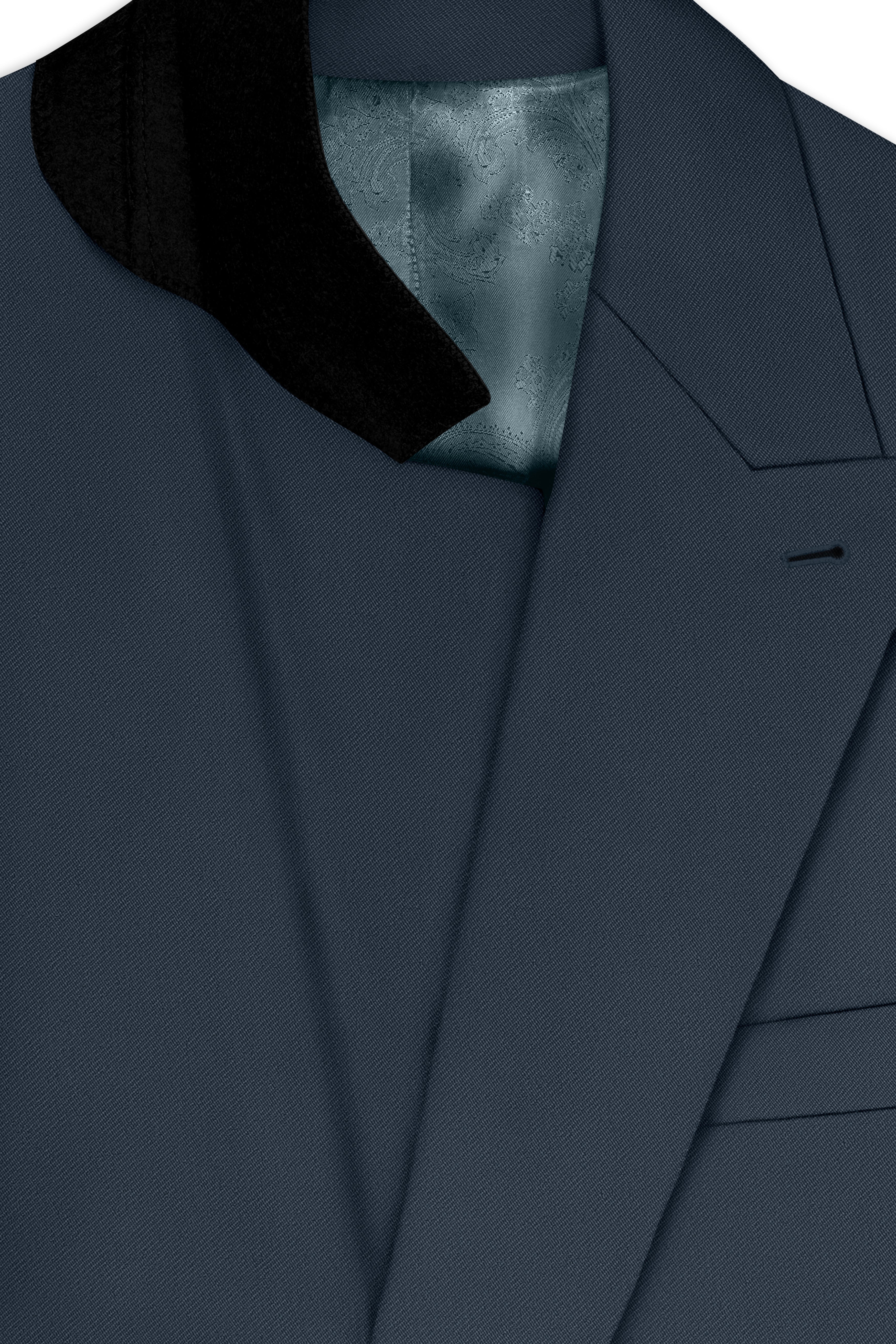 Titan-Shark Gray Wool Rich Slight Stretch Double Breasted Suit