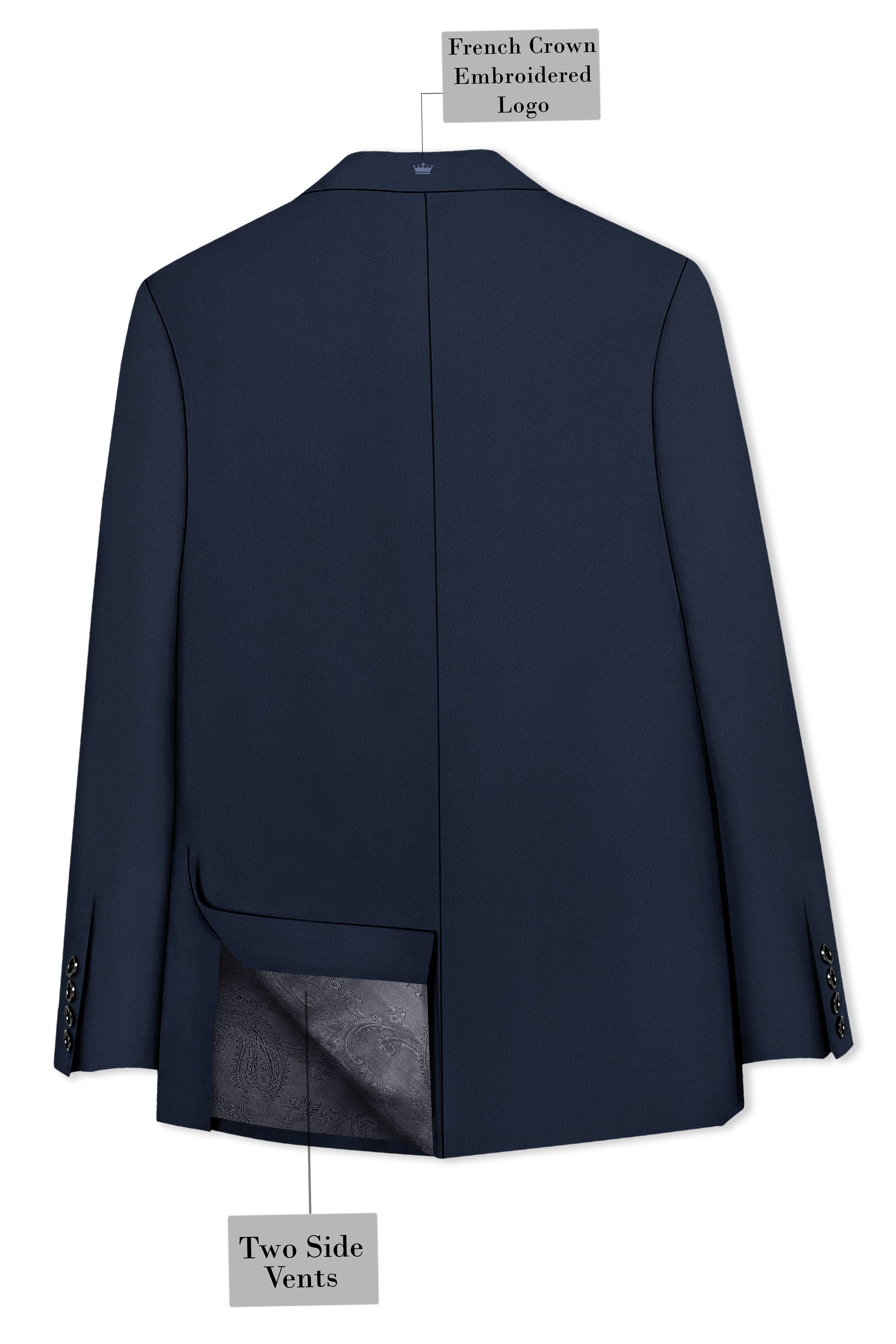 Nautis-Baltic Blue Wool Rich Slight Stretch Double Breasted Suit
