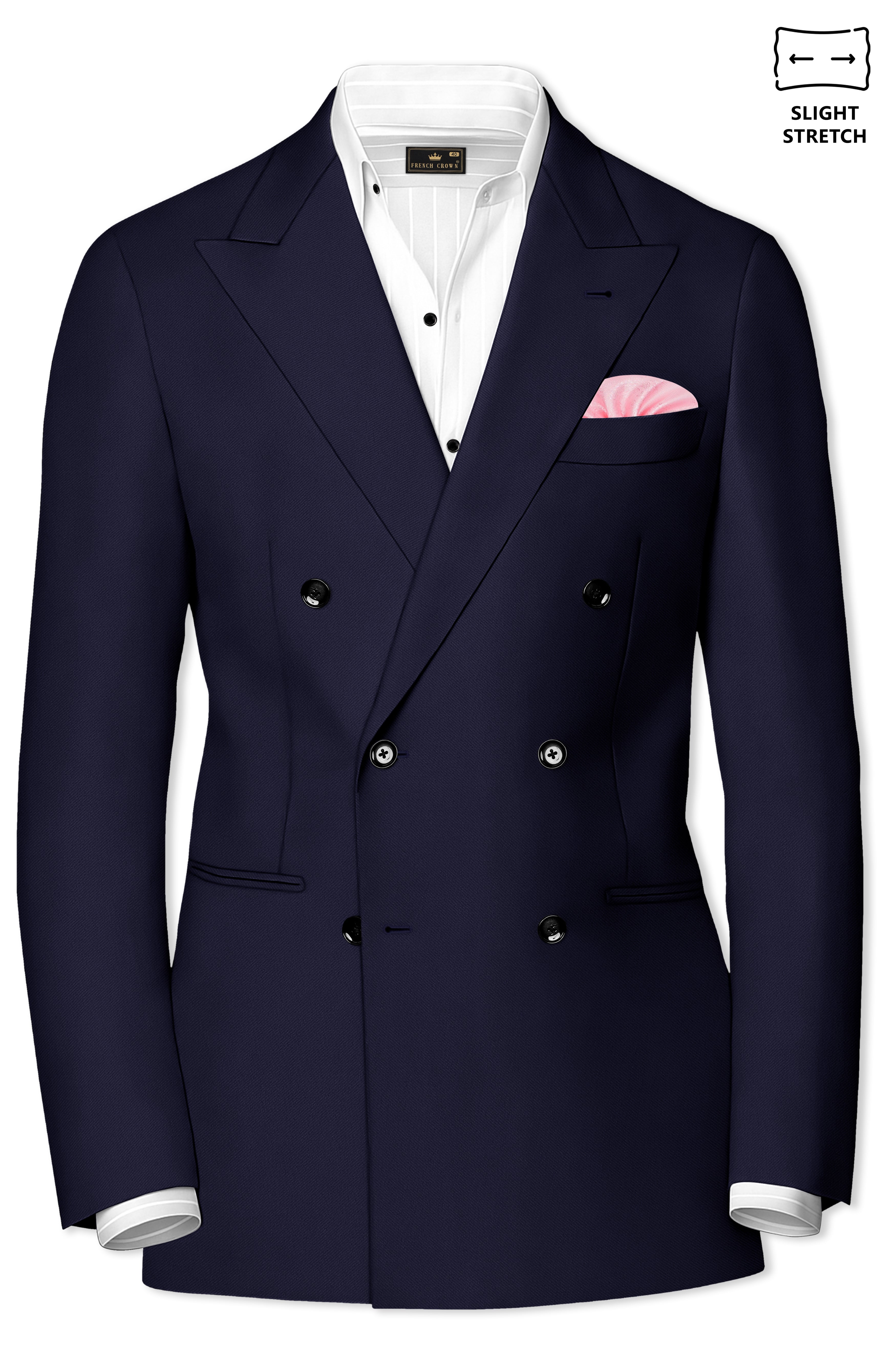 Azure-Baltic Sea Blue Wool Rich Slight Stretch Double Breasted Suit