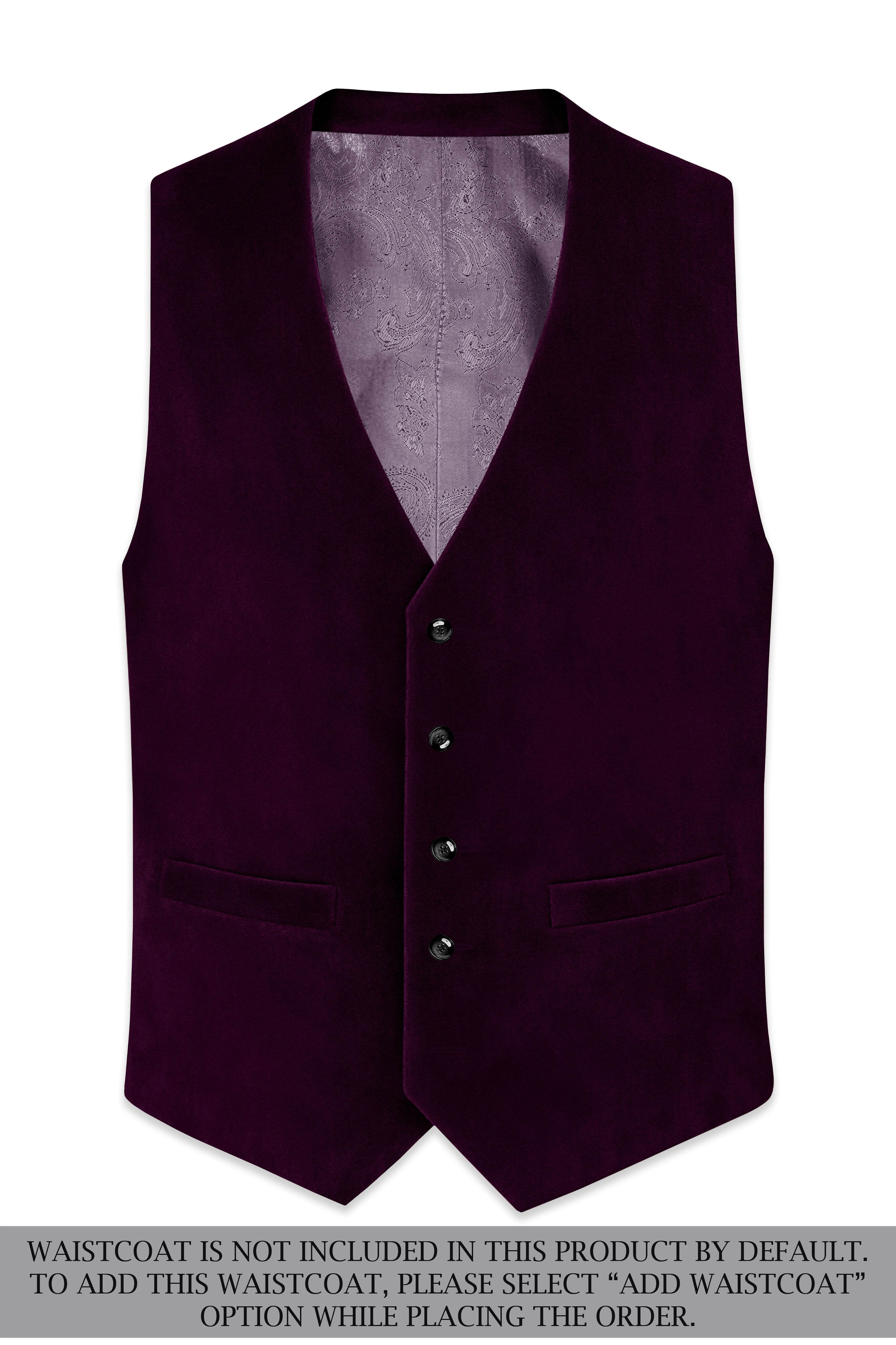 Regalis-Asphalt Purple Velvet Peak Lapel Tuxedo Suit