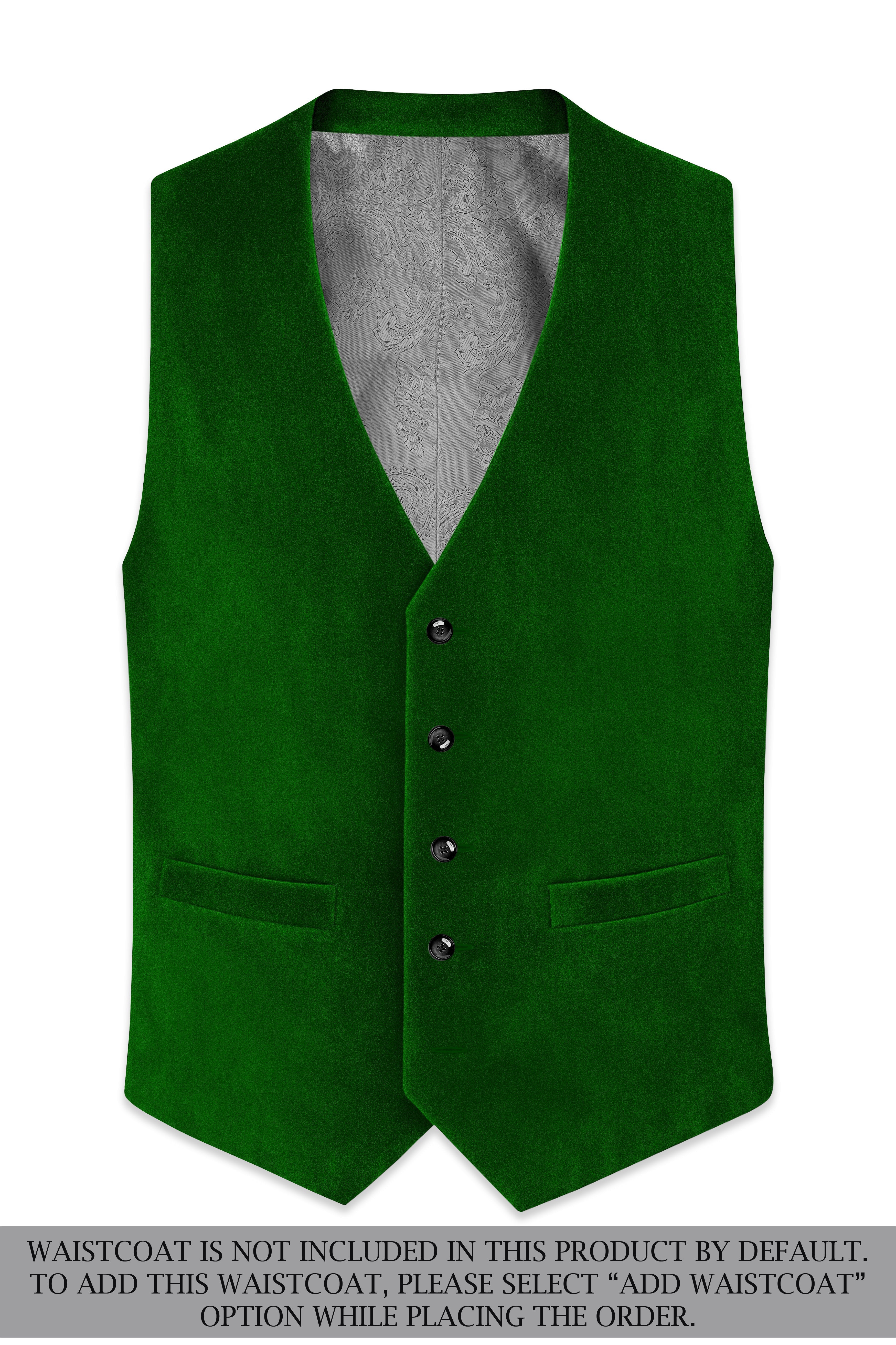 Viridian-Hunter Green Velvet Peak Lapel Tuxedo Suit
