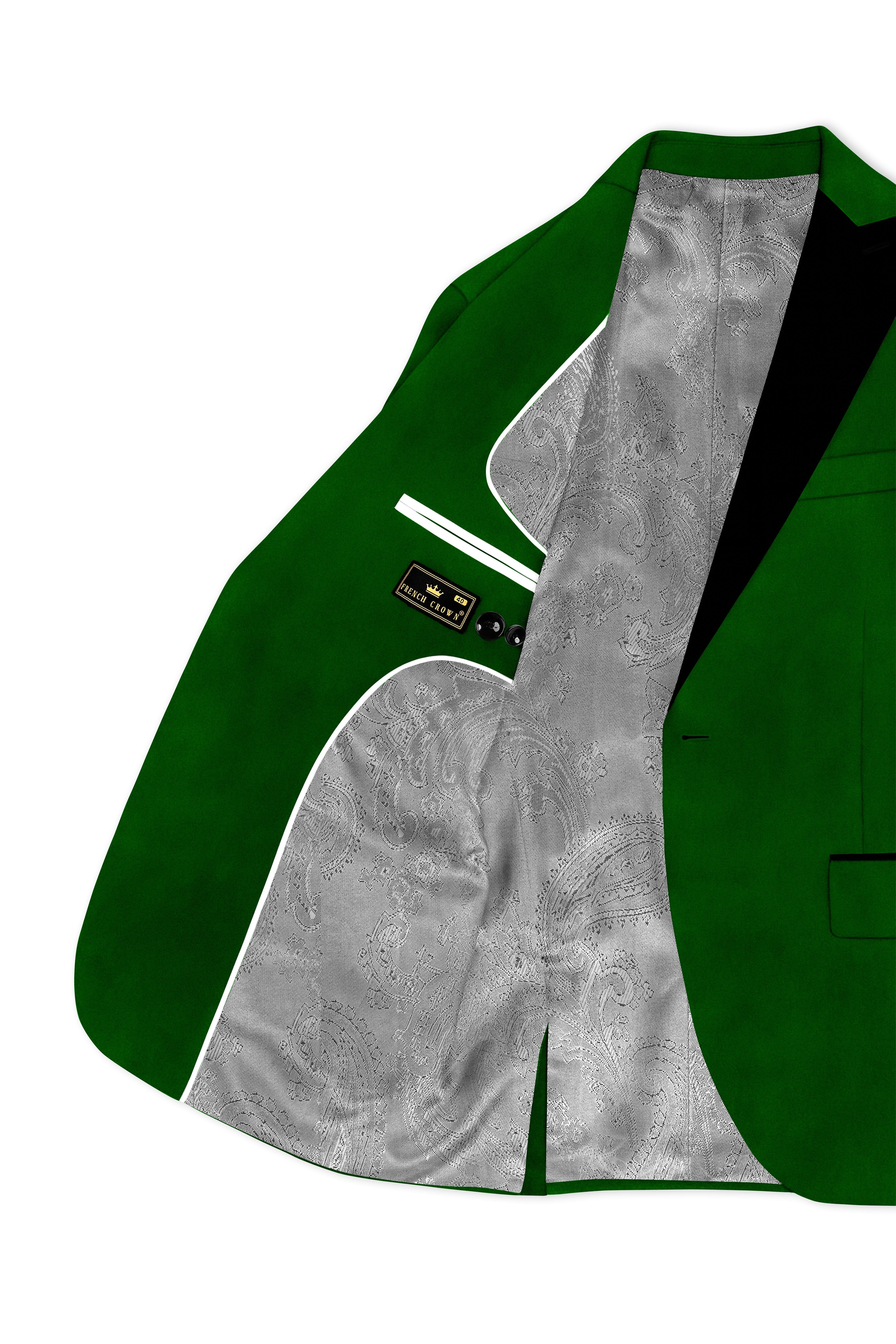 Viridian-Hunter Green Velvet Peak Lapel Tuxedo Suit