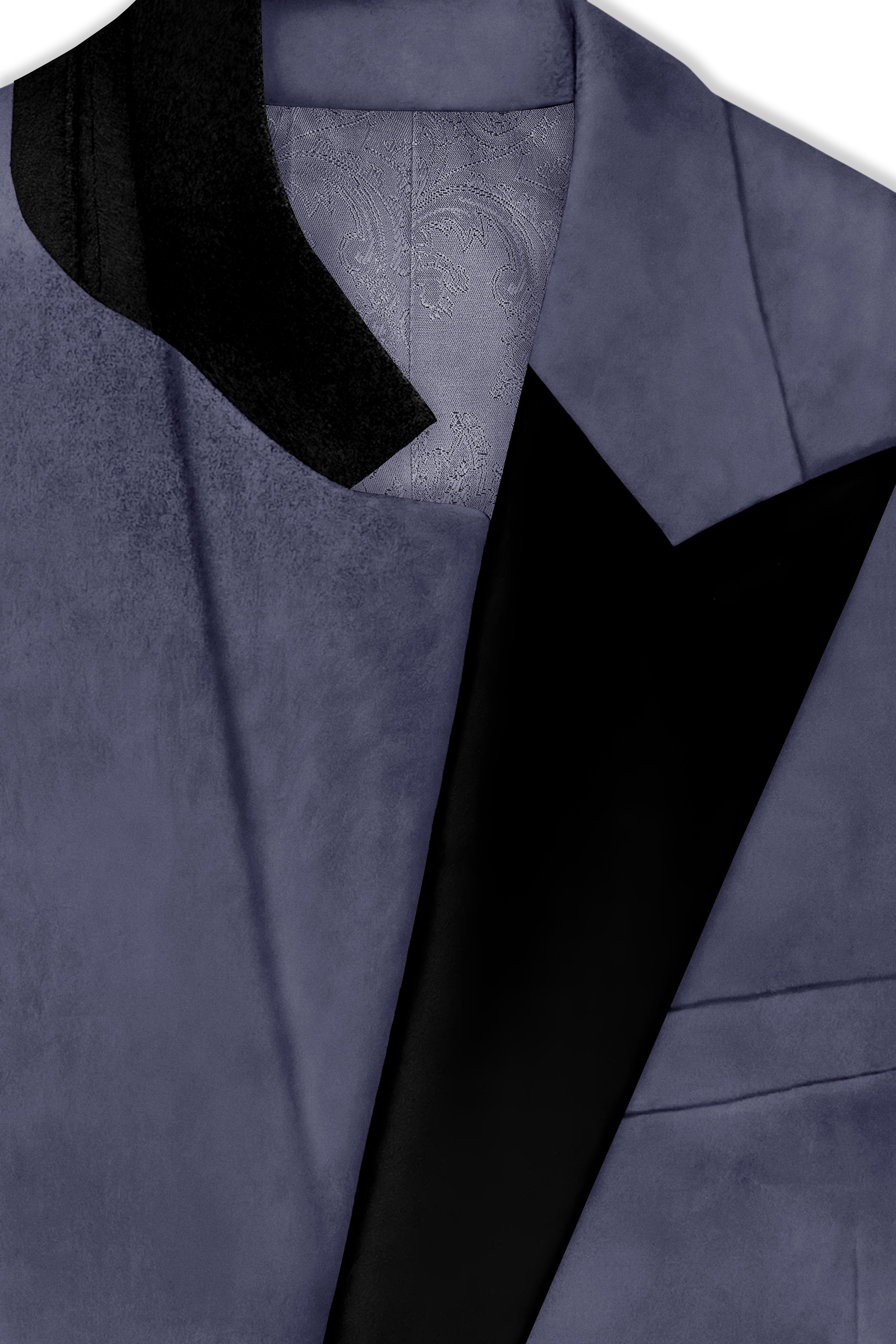 Imperium-Gun Powder Gray Velvet Peak Lapel Tuxedo Suit