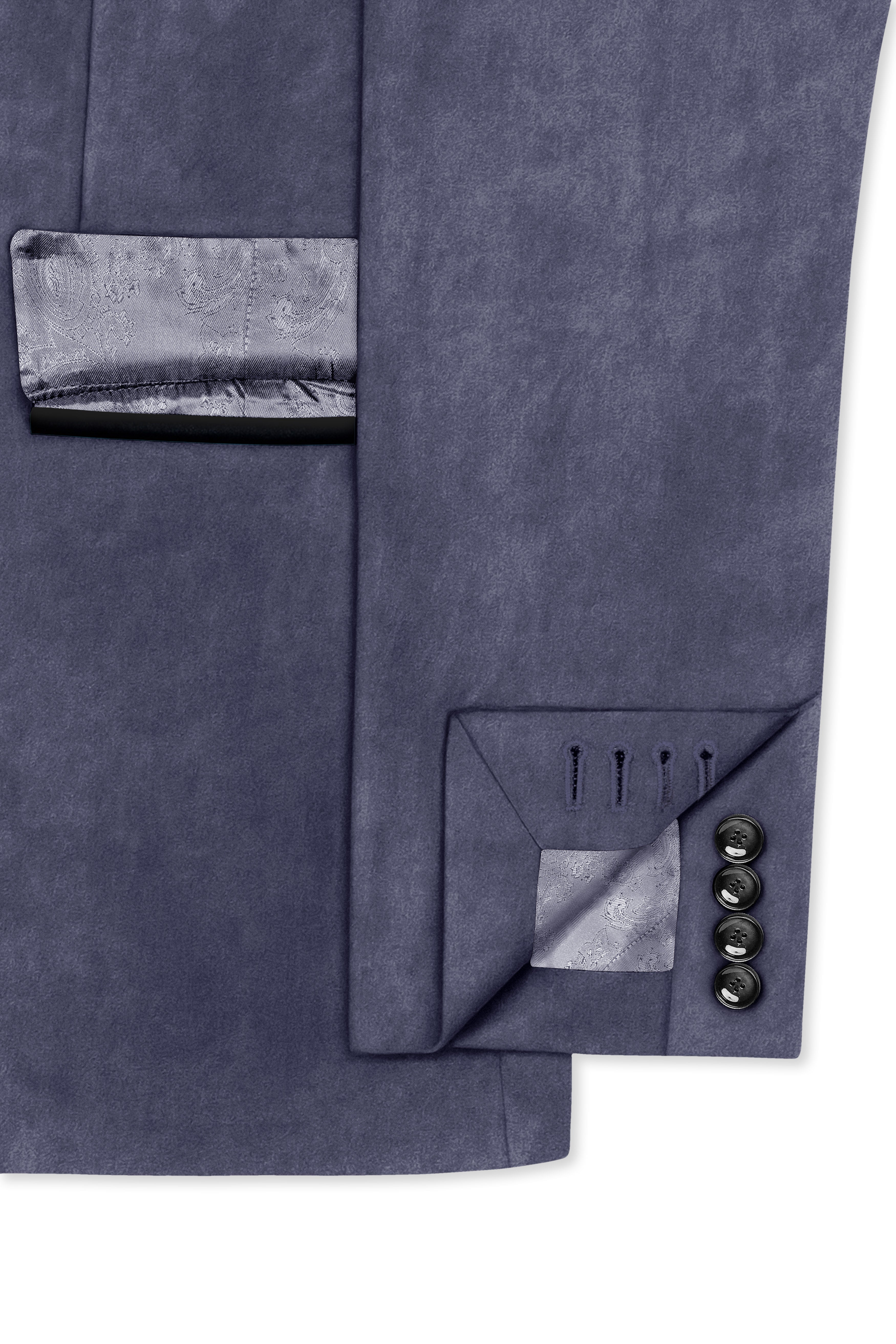 Imperium-Gun Powder Gray Velvet Peak Lapel Tuxedo Suit
