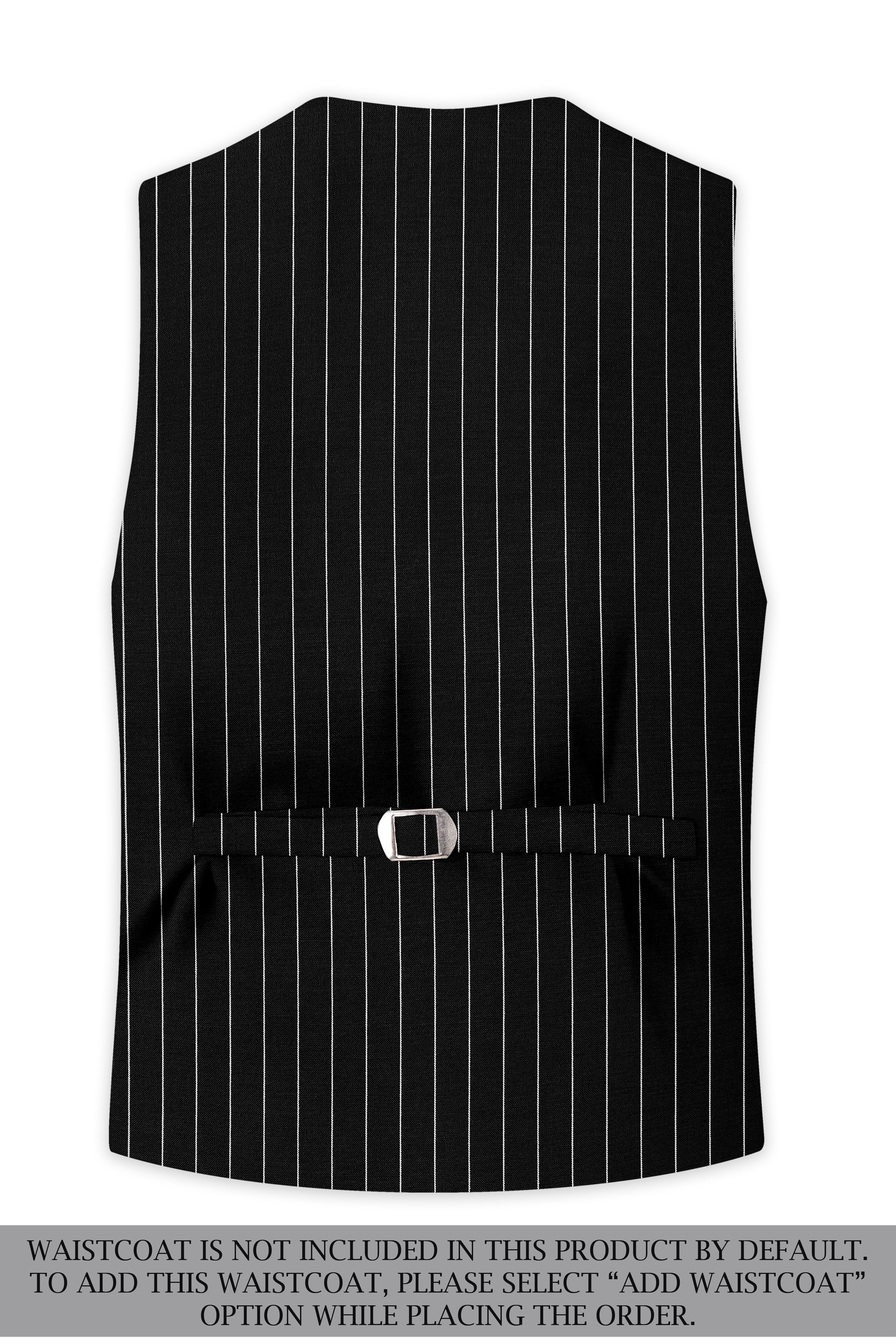 Noirline-Jade Black And Bright White Awning Striped Wool Rich Slight Stretch Single Breasted Suit
