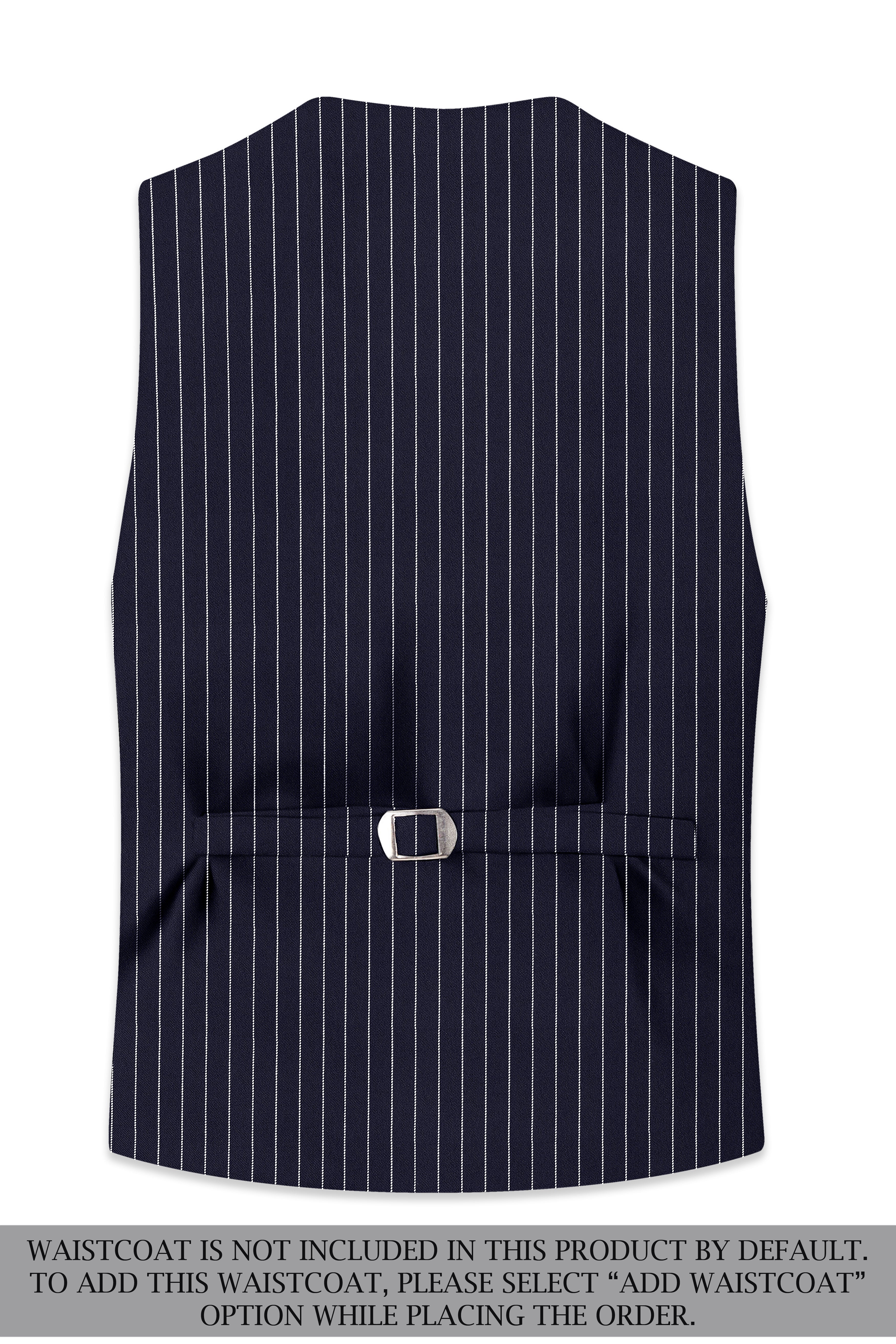 Aurelius-Cinder Blue Bright White Chalk Striped Wool Rich Slight Stretch Double Breasted Suit