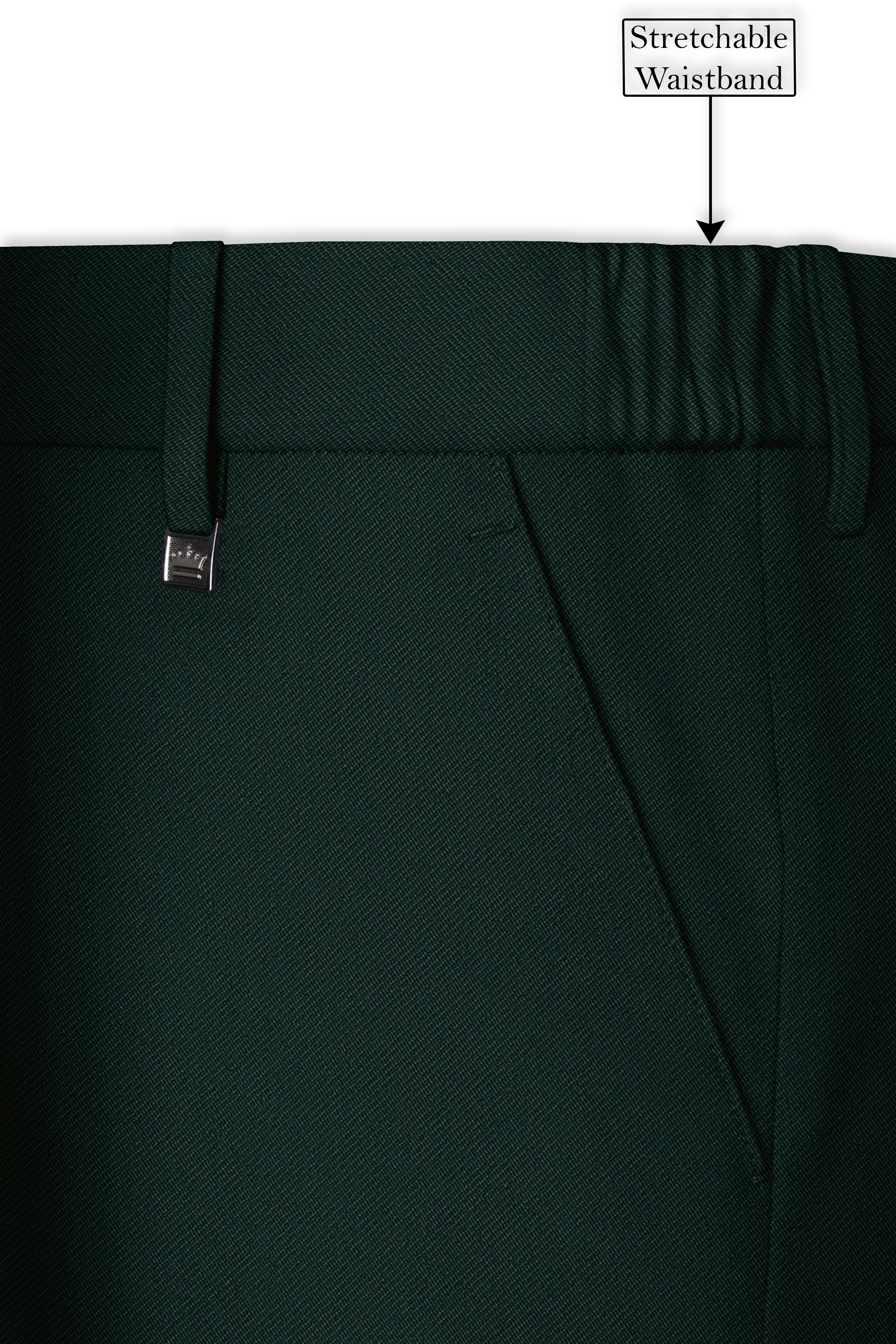 Verde-Aztec Green 4-Way Stretch Wrinkle-Free Fluid Drape Fabric Single Breasted Suit
