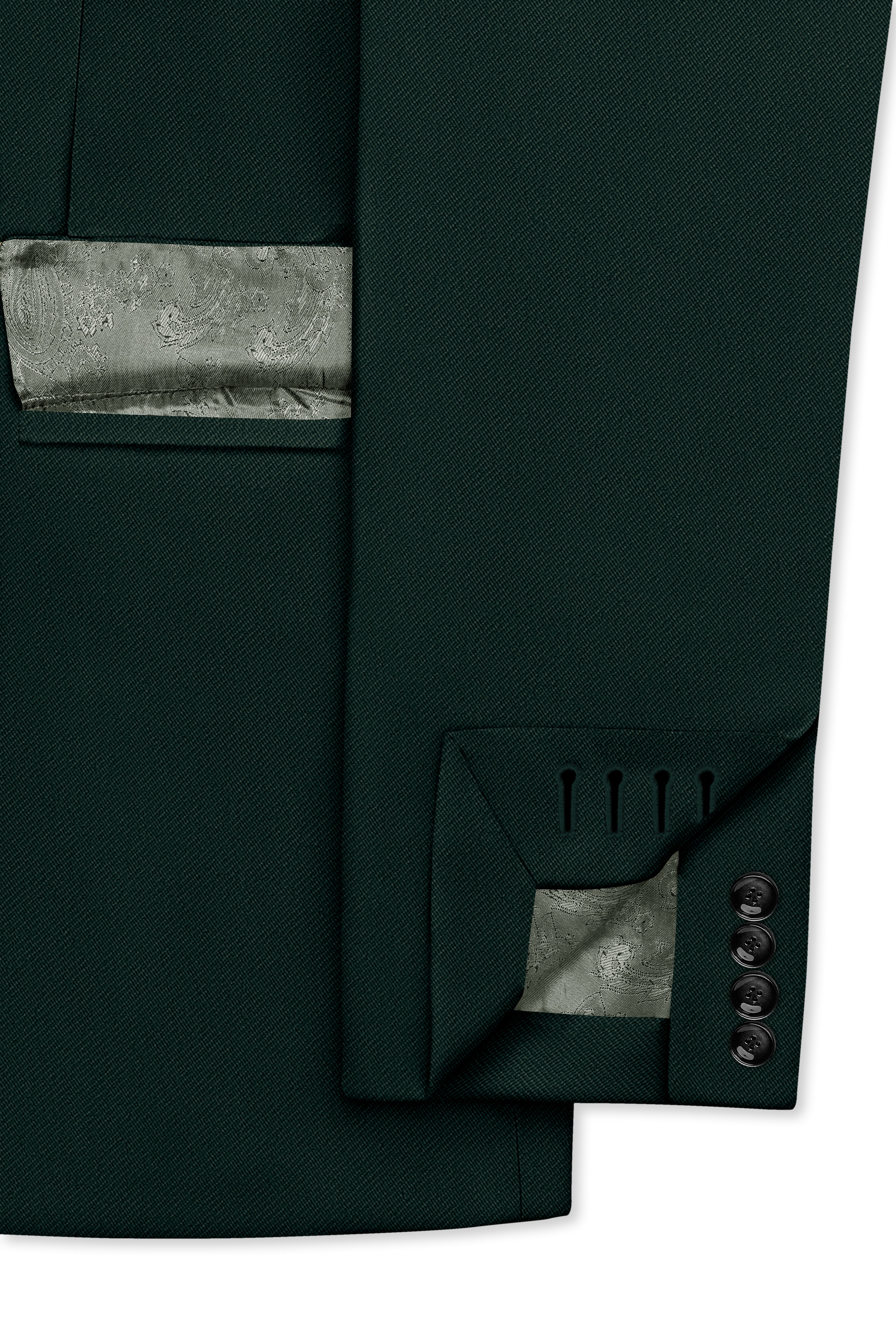 Verde-Aztec Green 4-Way Stretch Wrinkle-Free Fluid Drape Fabric Single Breasted Suit