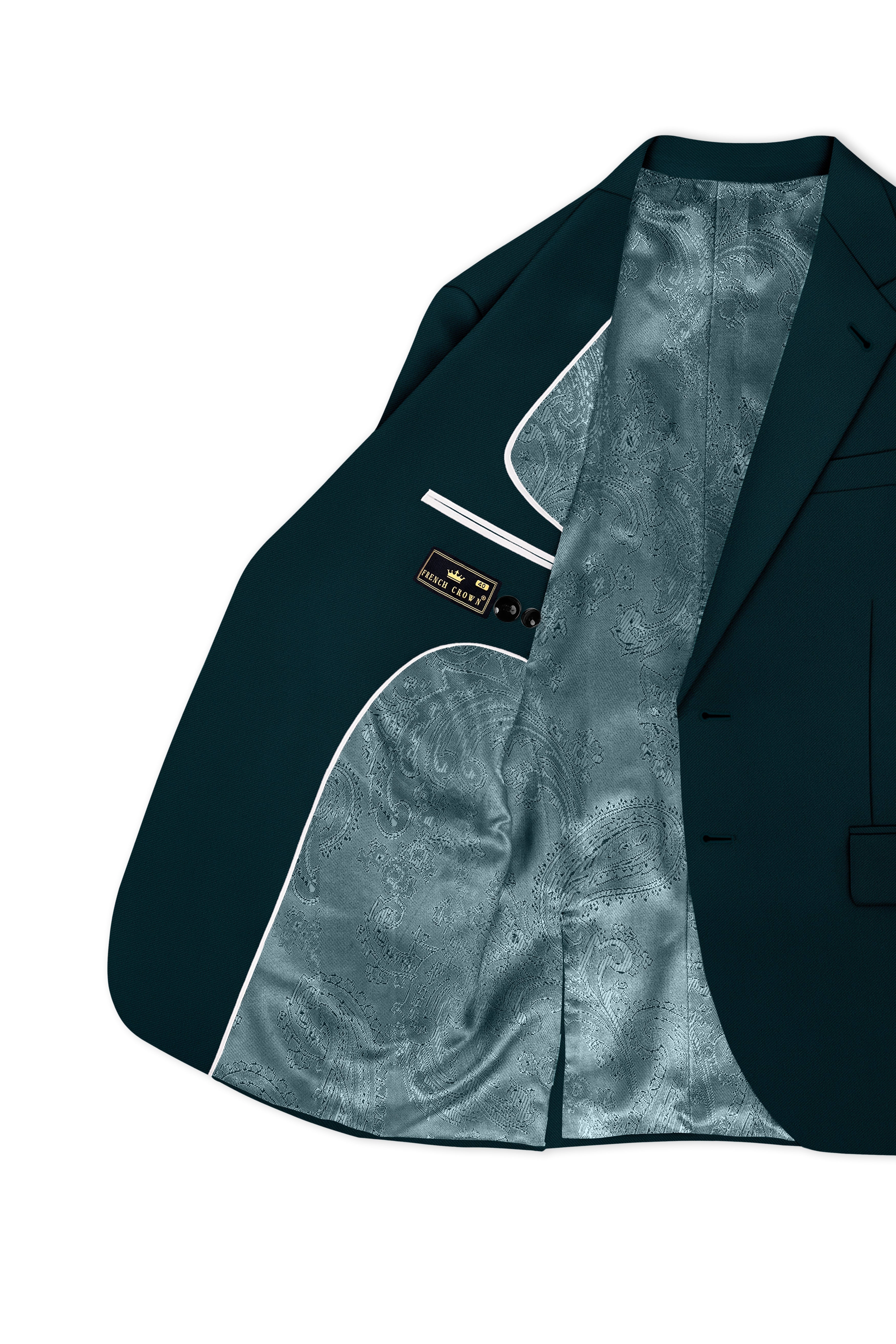Canopy-Daintree Green 4-Way Stretch Wrinkle-Free Fluid Drape Fabric Single Breasted Suit