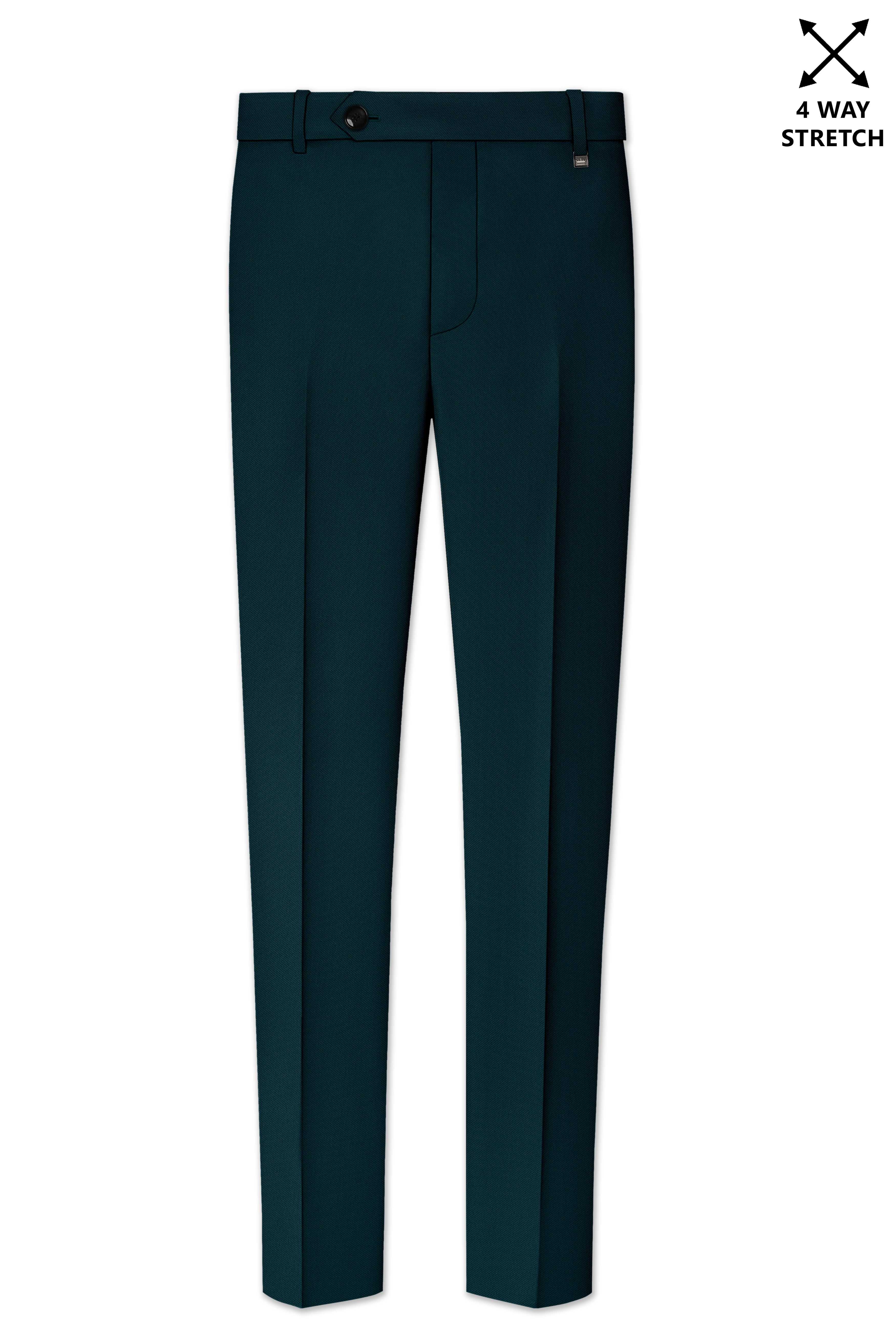 Canopy-Daintree Green 4-Way Stretch Wrinkle-Free Fluid Drape Fabric Double Breasted Suit