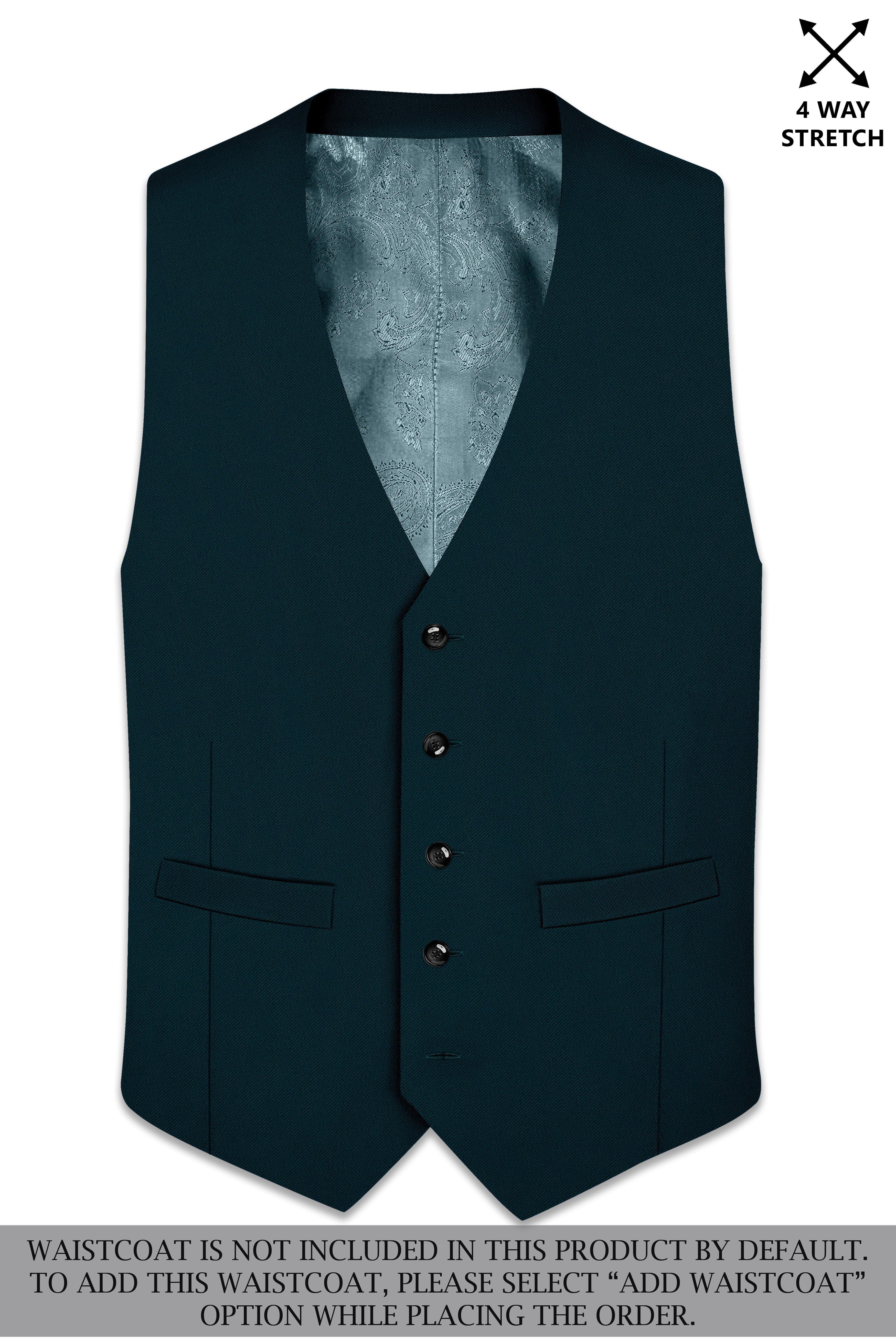 Canopy-Daintree Green 4-Way Stretch Wrinkle-Free Fluid Drape Fabric Double Breasted Suit