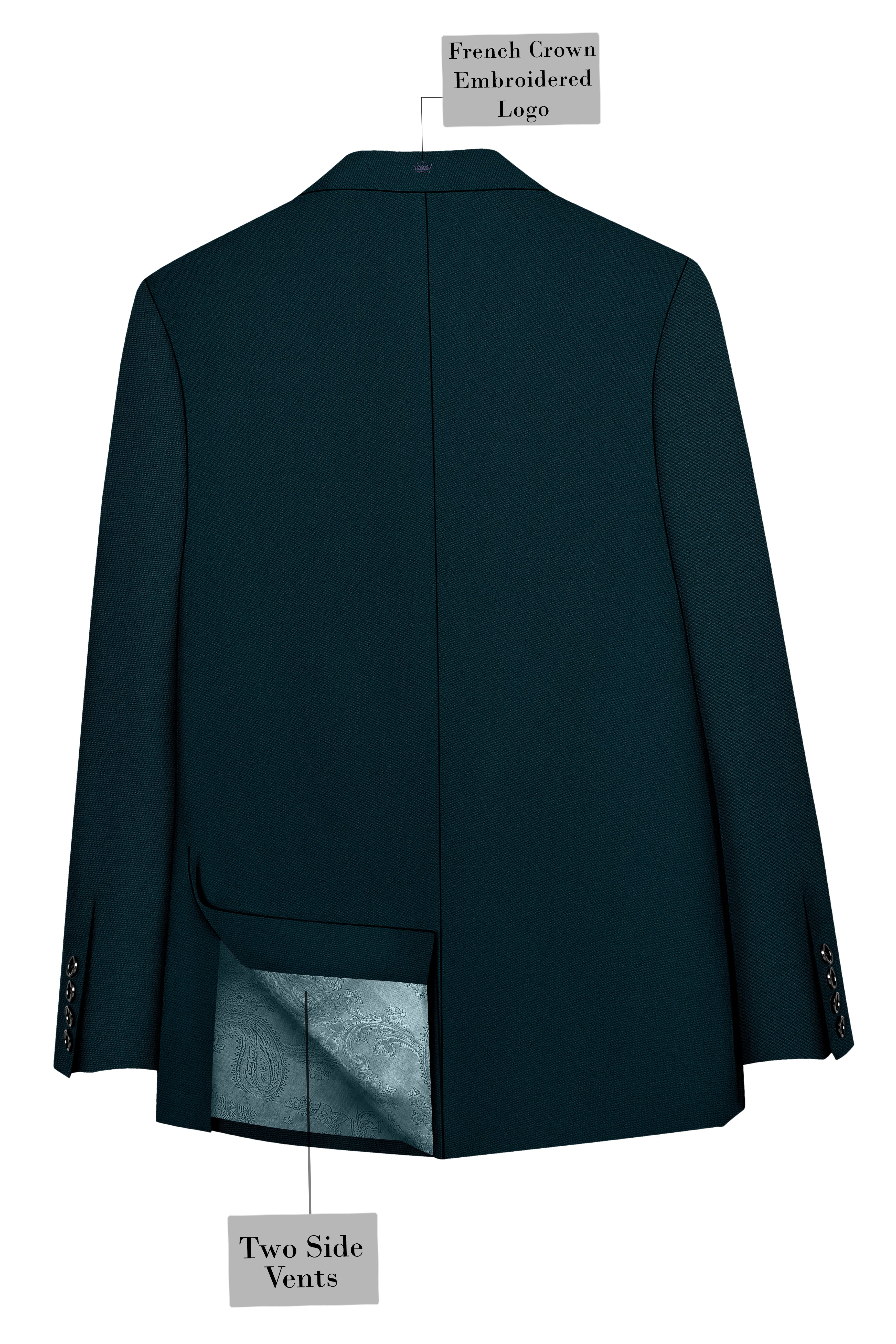Canopy-Daintree Green 4-Way Stretch Wrinkle-Free Fluid Drape Fabric Single Breasted Suit