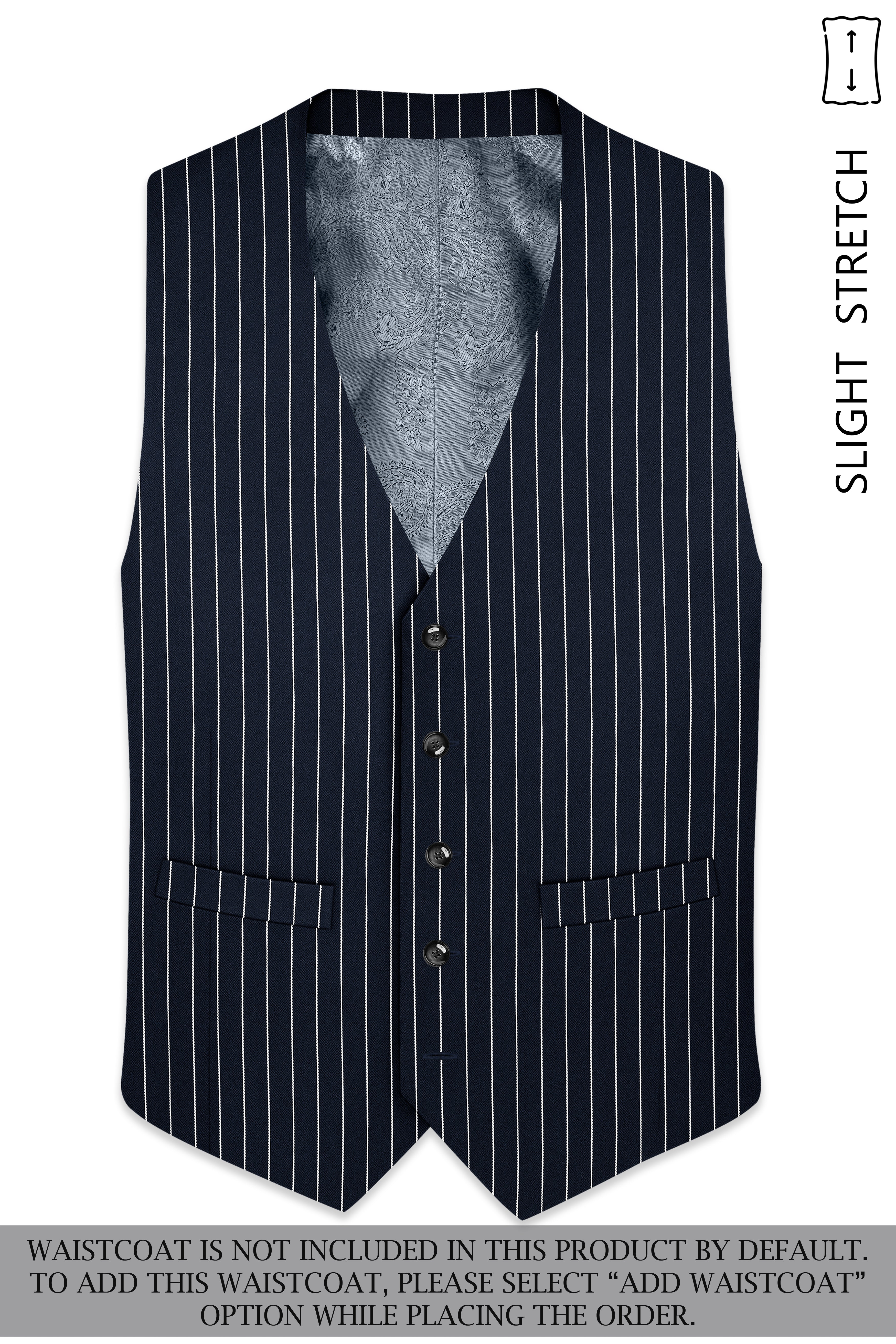 Echelon-Vulcan Blue Herringbone Striped Wool Rich Slight Stretch Single Breasted Suit