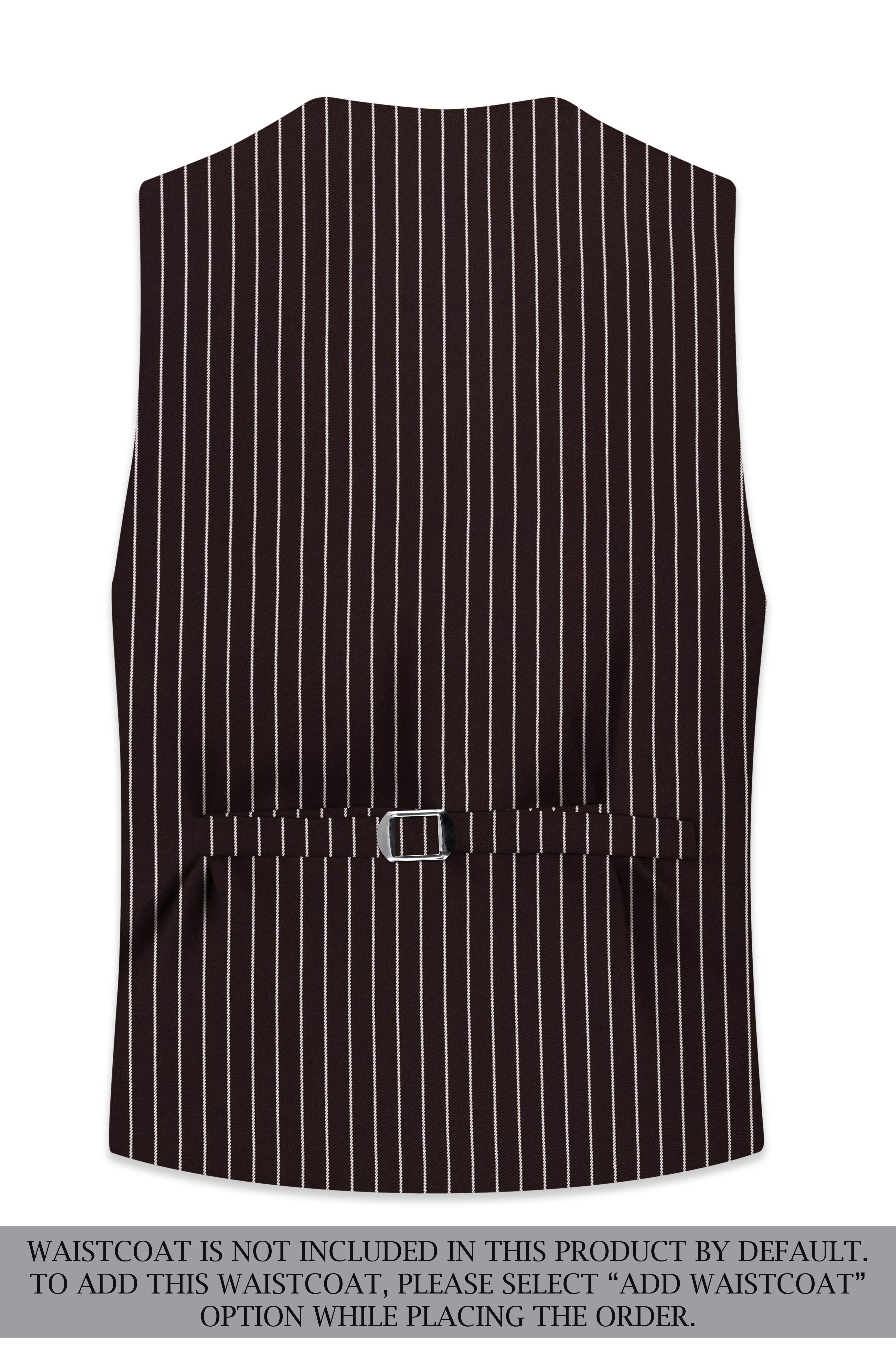 Bastion-Gondola Brown And Bright White Chalk Striped Wool Rich Slight Stretch Single Breasted Suit