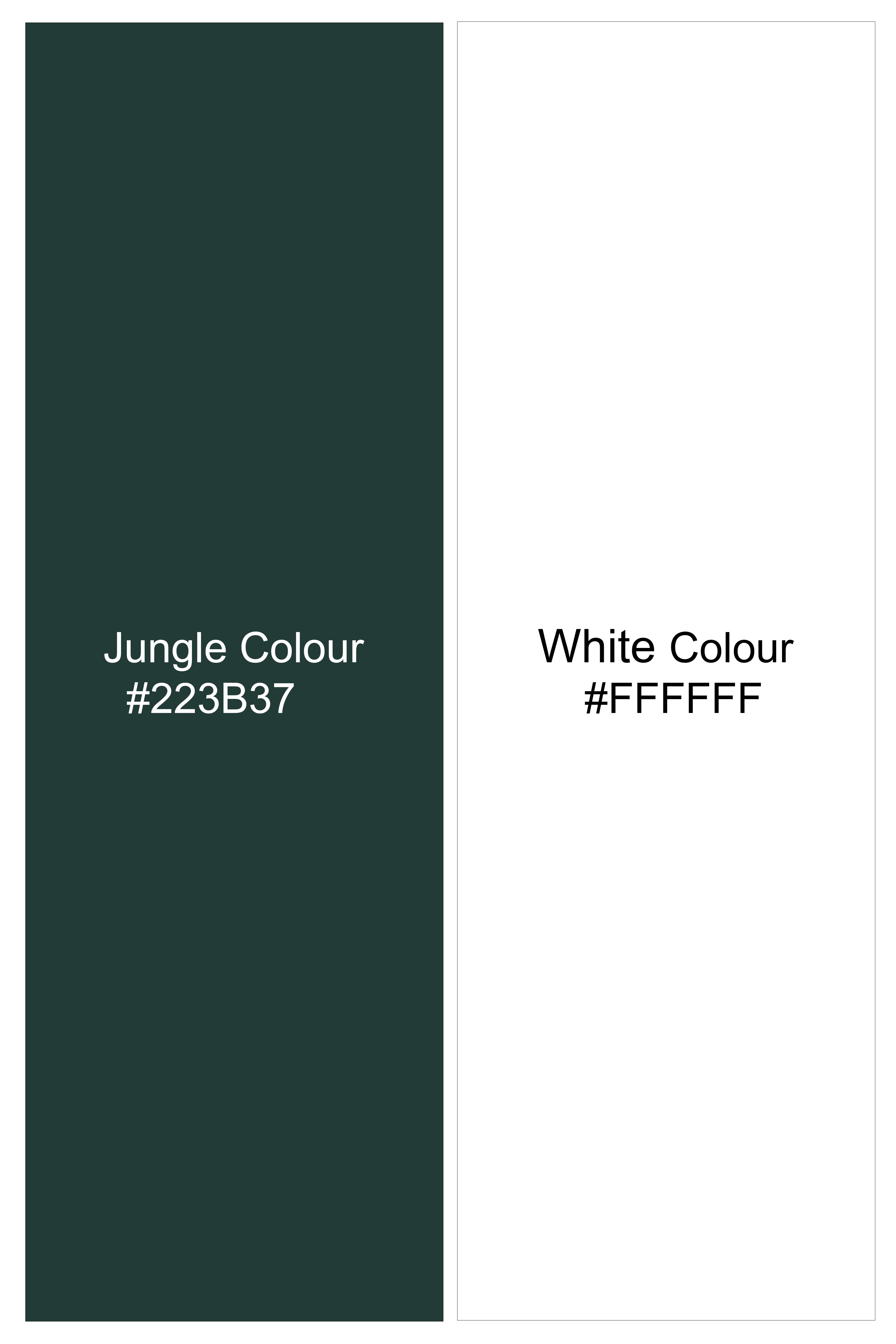 Forenza-Jungle Green And Bright White Chalk Striped Wool Rich Slight Stretch Double Breasted Suit